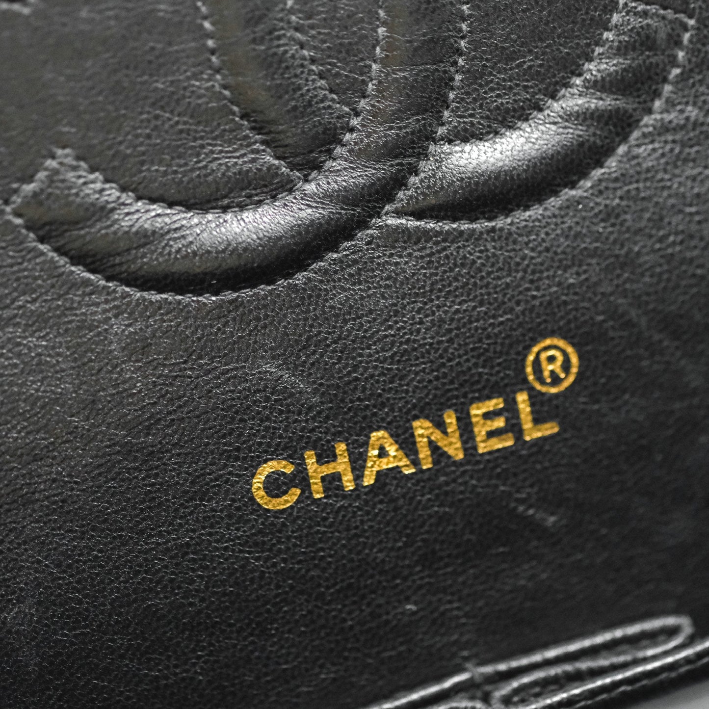 Chanel Vintage Classic M/L Medium Double Flap Black Caviar 24K Gold Hardware