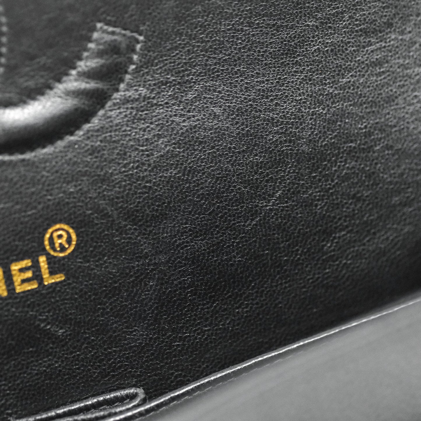 Chanel Vintage Classic M/L Medium Double Flap Black Caviar 24K Gold Hardware
