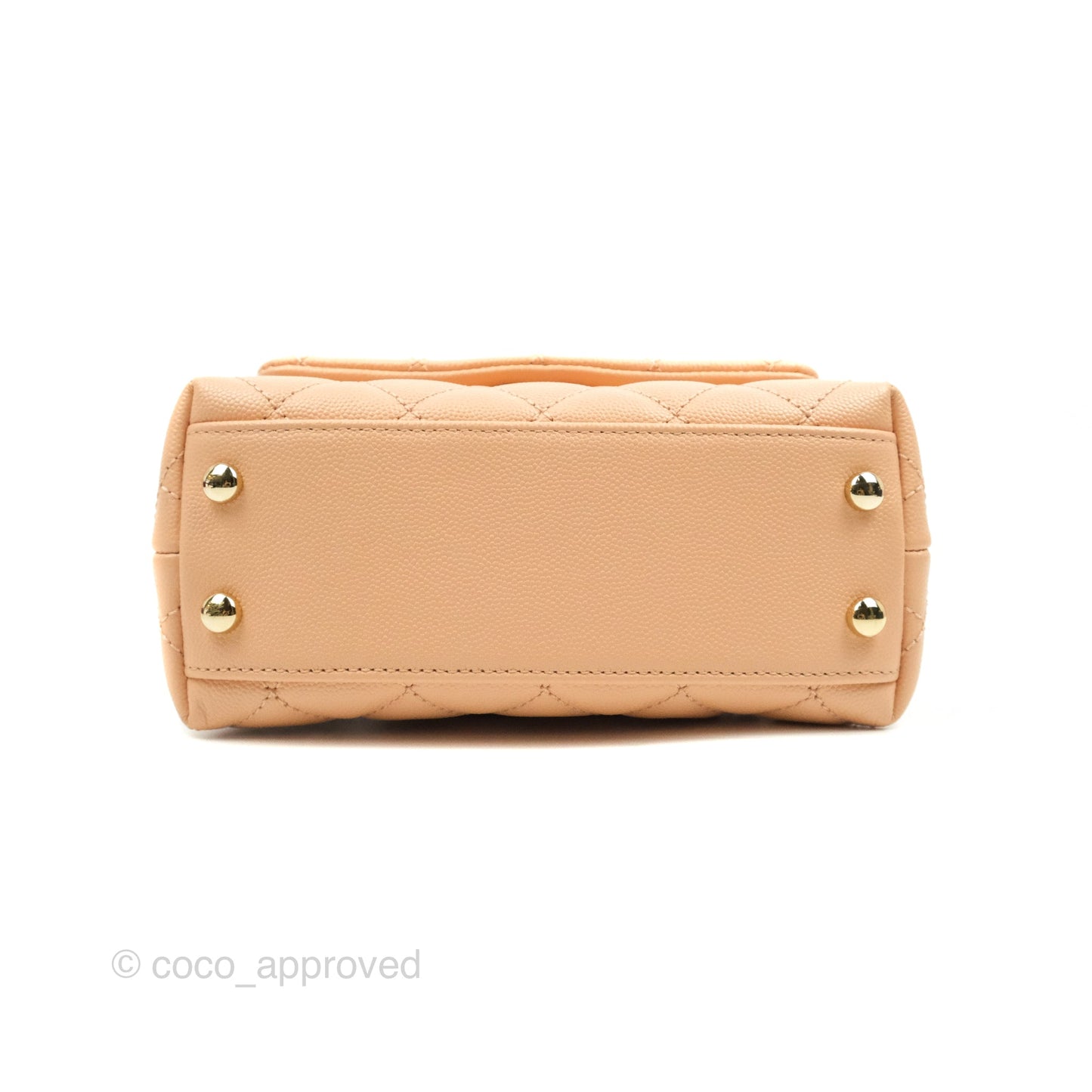 Chanel Mini Coco Handle Quilted Light Beige Pink Caviar Gold Hardware