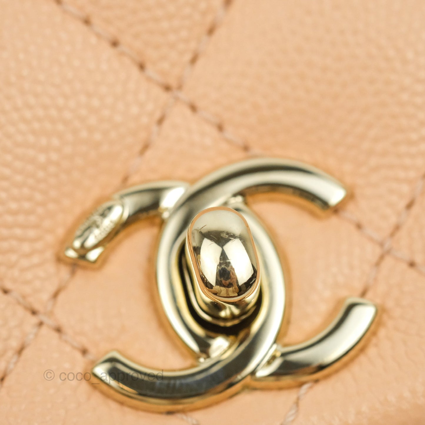 Chanel Mini Coco Handle Quilted Light Beige Pink Caviar Gold Hardware