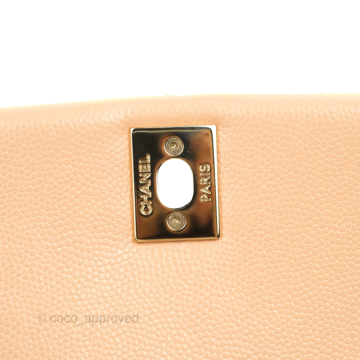 Chanel Mini Coco Handle Quilted Light Beige Pink Caviar Gold Hardware
