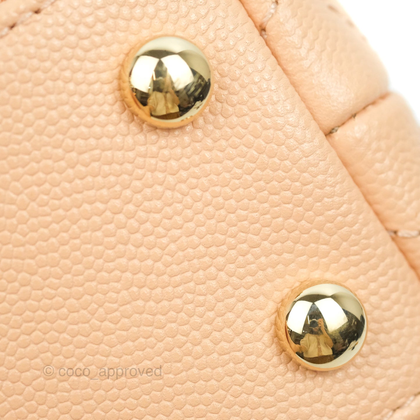 Chanel Mini Coco Handle Quilted Light Beige Pink Caviar Gold Hardware
