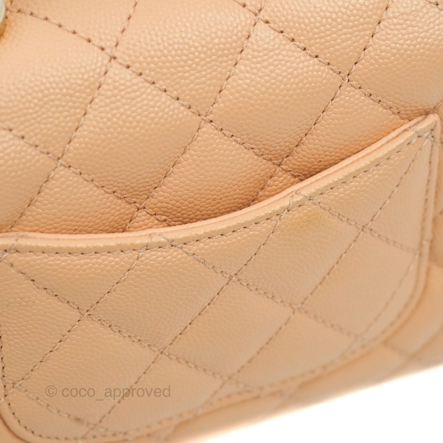 Chanel Mini Coco Handle Quilted Light Beige Pink Caviar Gold Hardware