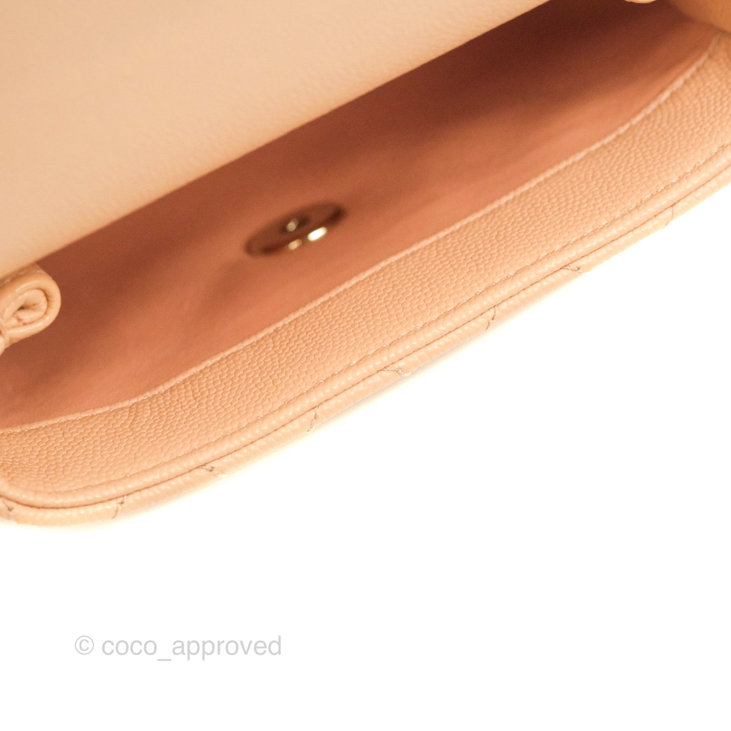 Chanel Mini Coco Handle Quilted Light Beige Pink Caviar Gold Hardware