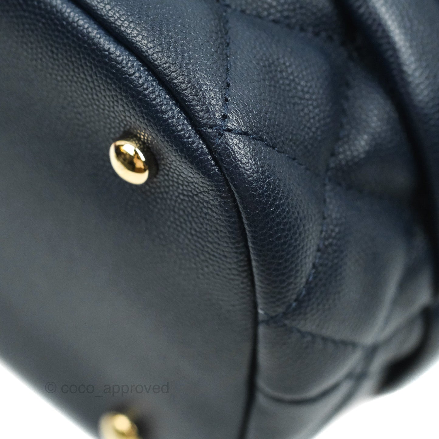Chanel Medium Quilted Rolled Up Bucket Drawstring Bag Navy Caviar Gold Hardware