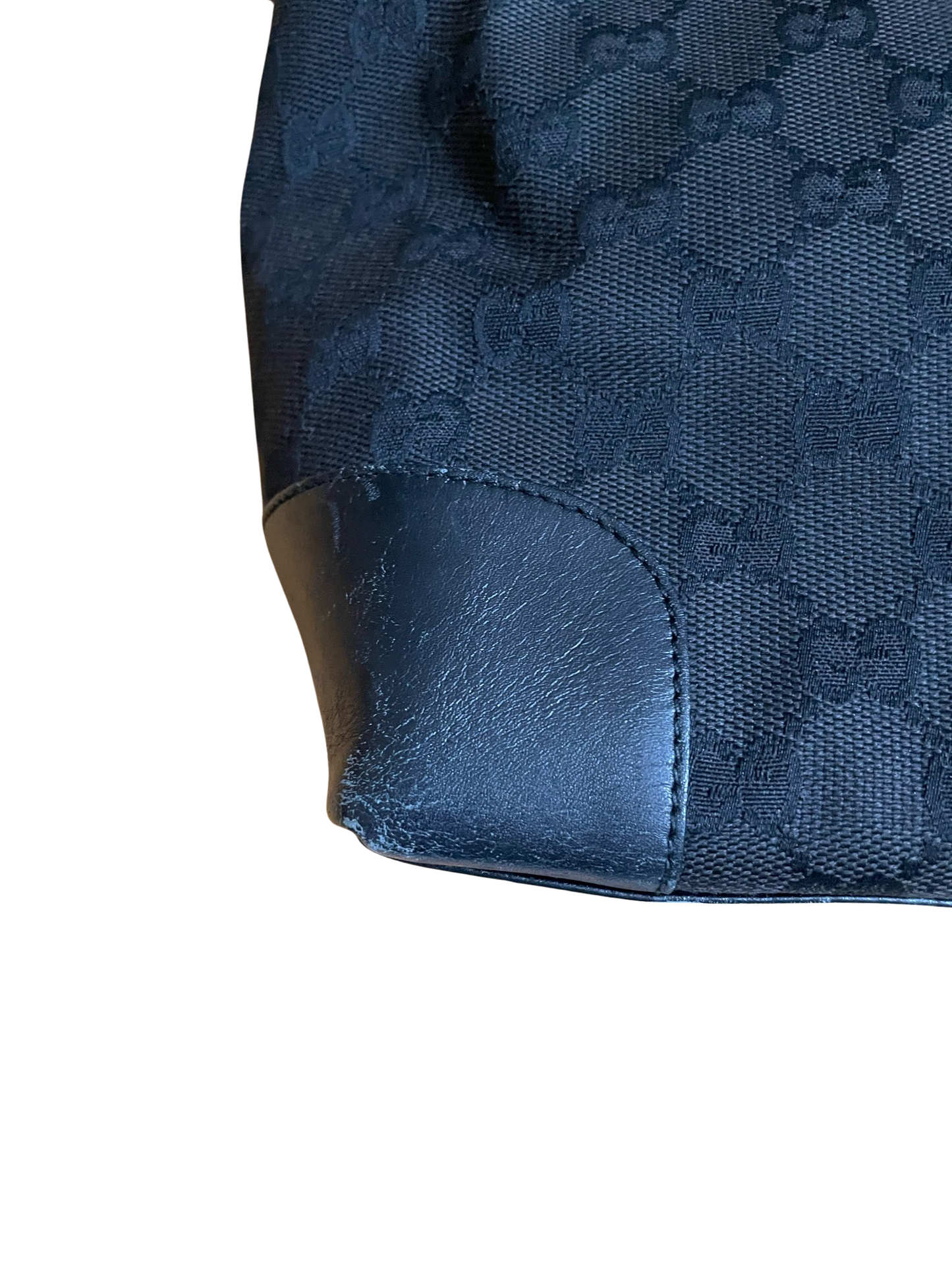 Luxury Gucci Black Jacquard & Leather Tote Bag