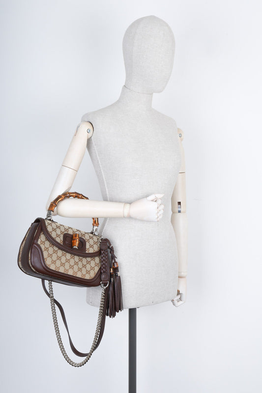 Luxury Gucci Trending 2025 Bamboo Top Handle Bag Canvas