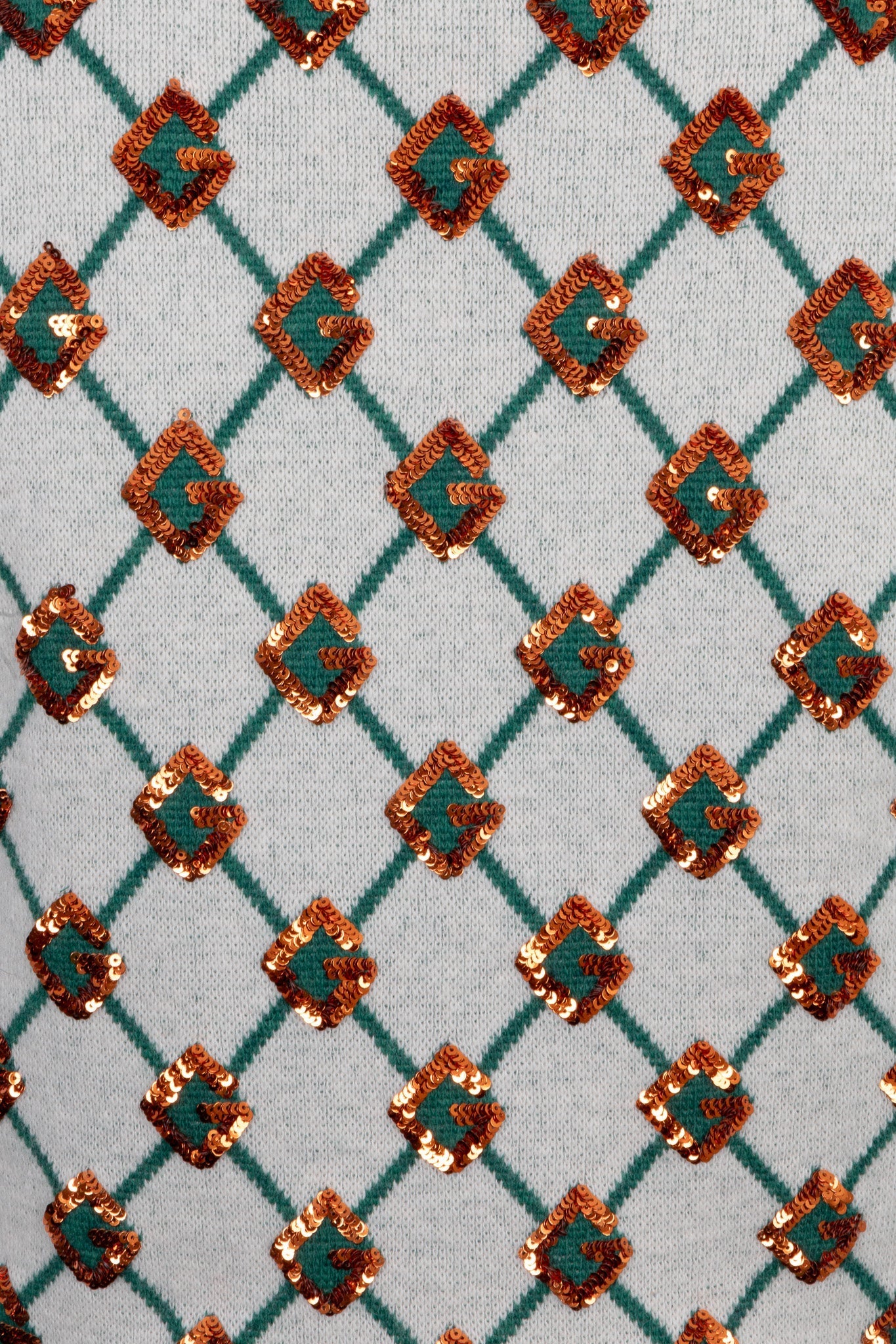 Luxury Gucci Trending 2025 Garden GG Knit Top Wool Sequins Green White