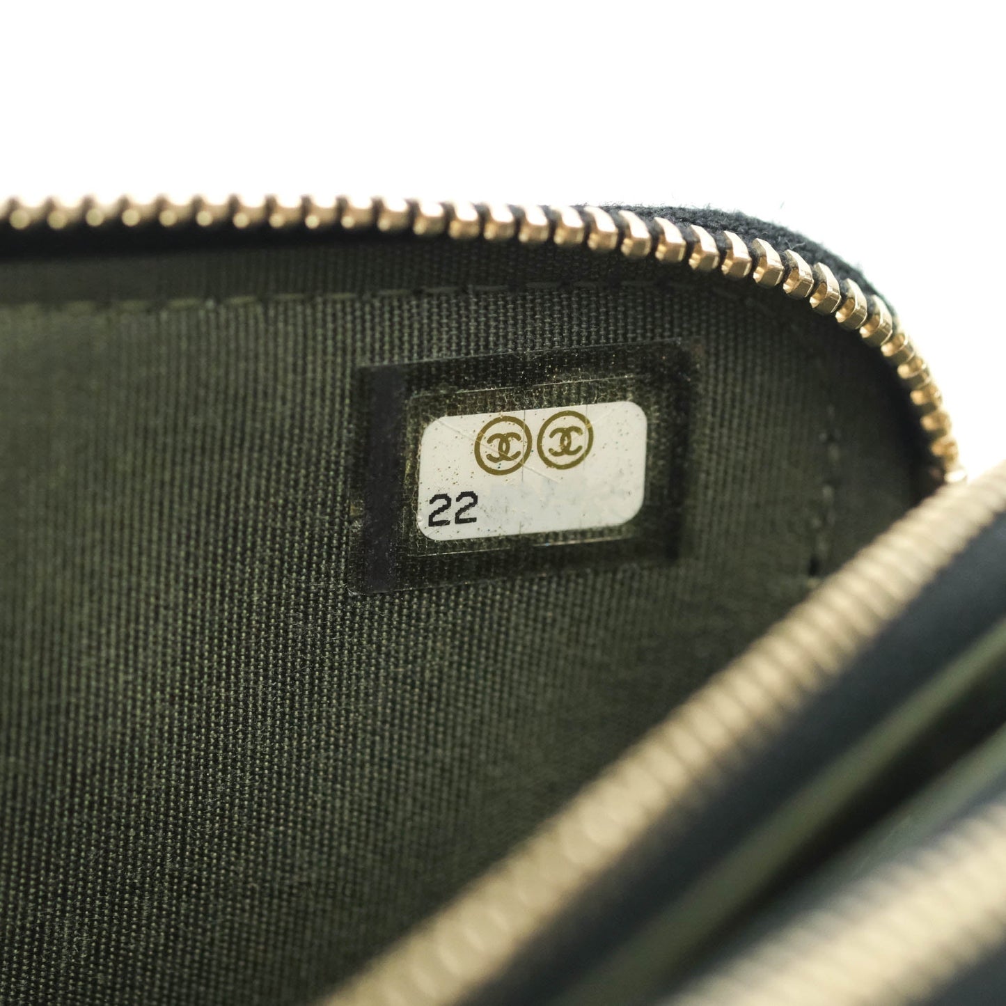 Chanel Le Boy Double Zip Wallet On Chain Caviar Black Aged Gold Hardware