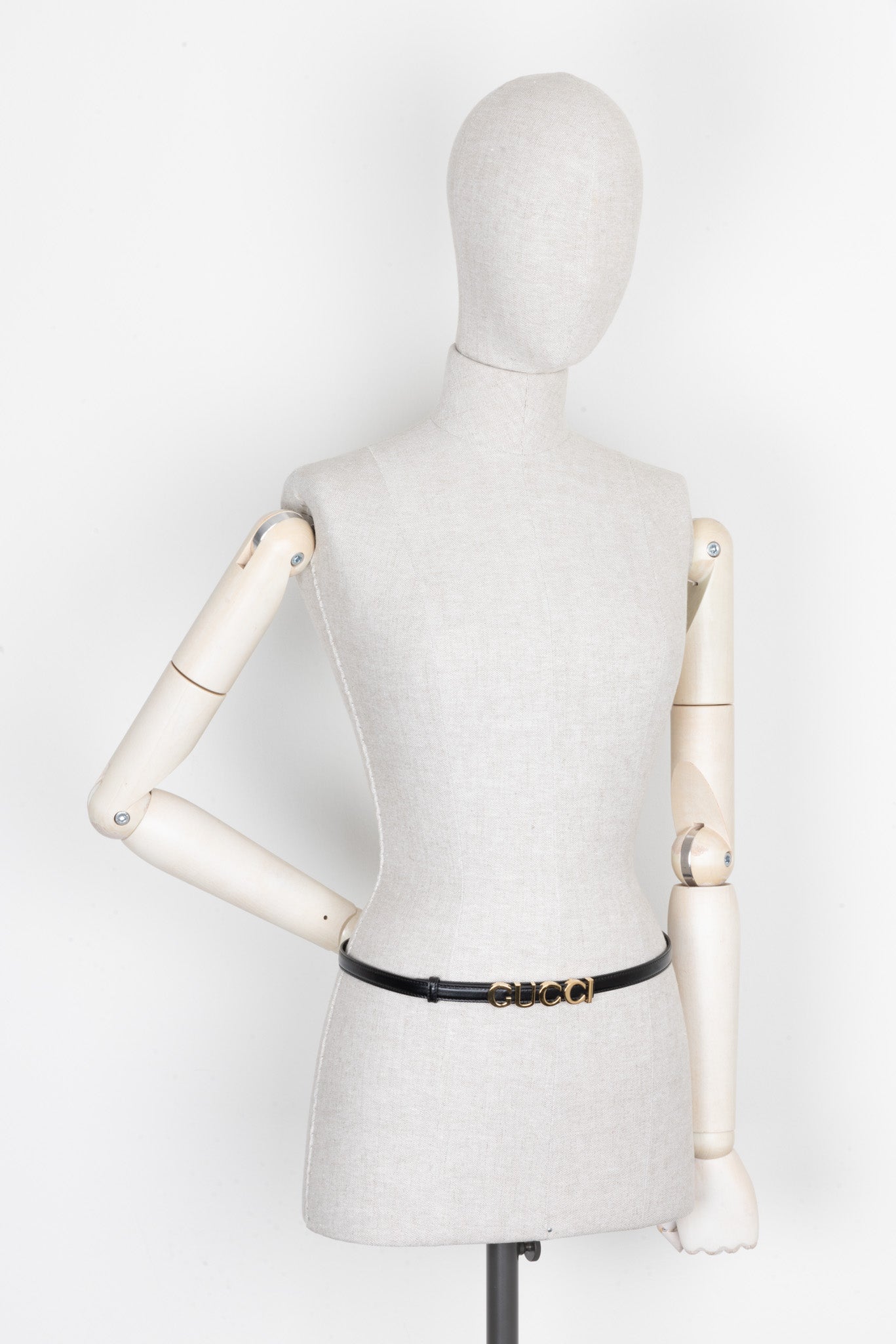 Luxury Gucci Trending 2025 Luxury Gucci Trending 2025 Buckle Thin Belt Leather Black
