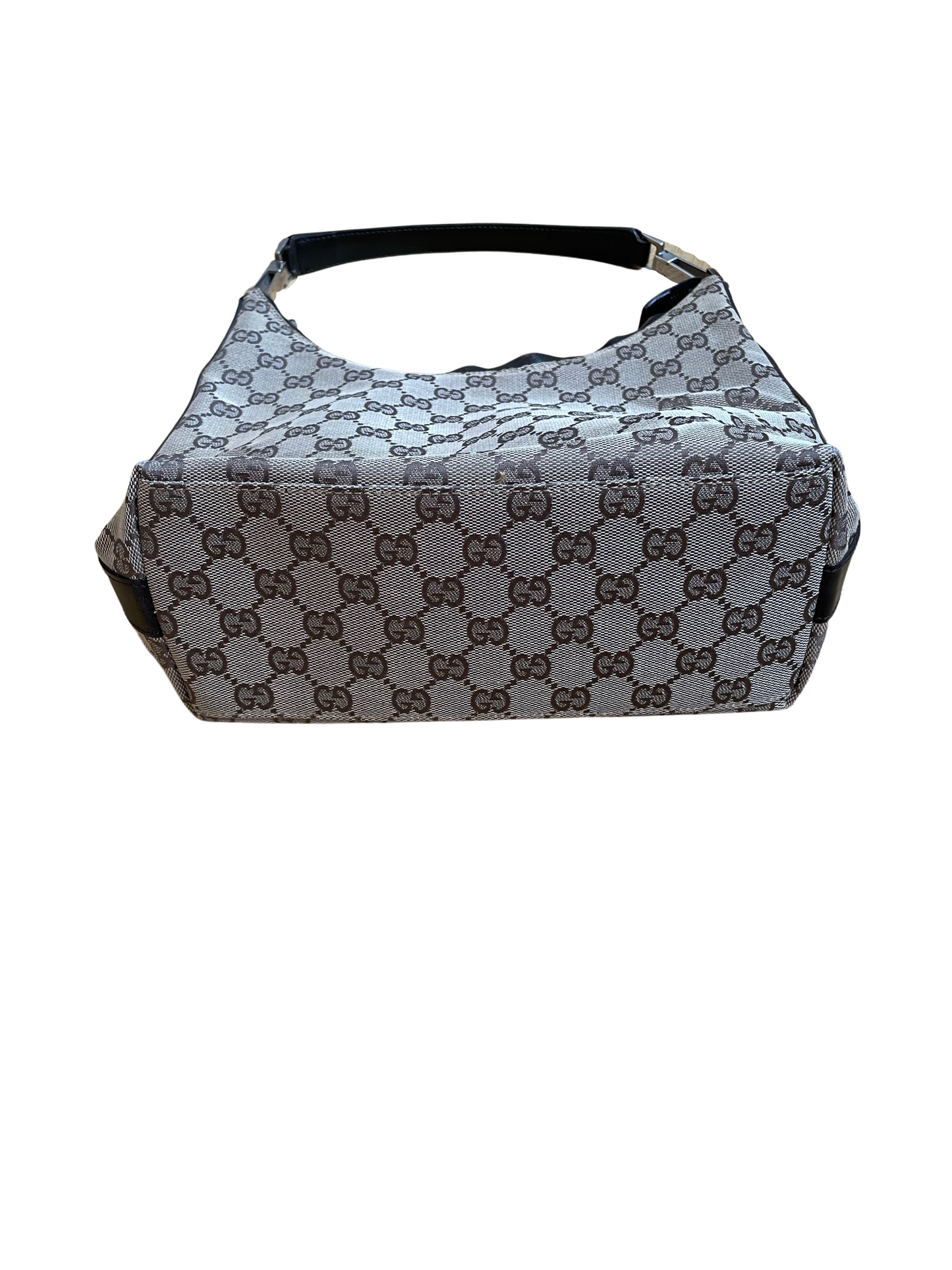 Luxury Gucci Beige & Dark Brown Jacquard Handbag