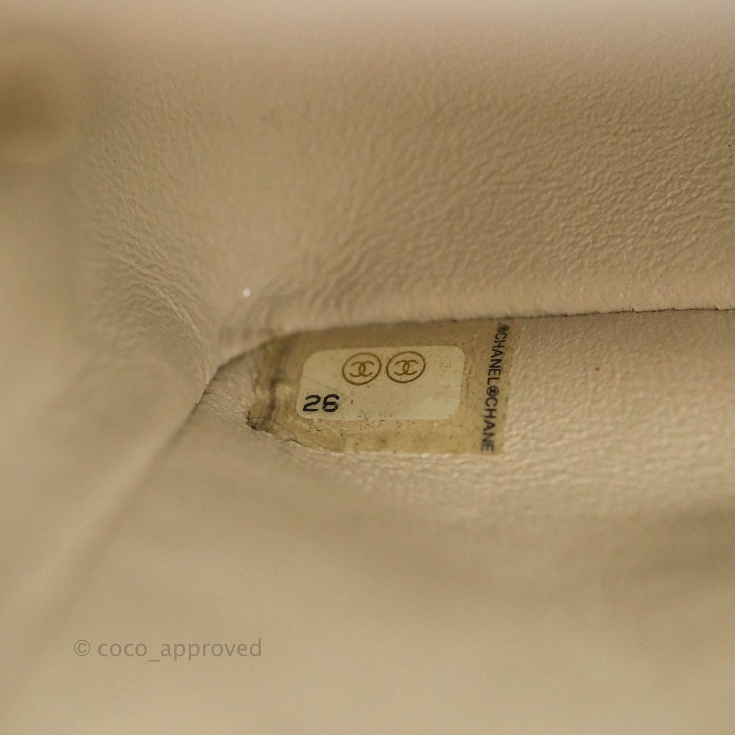 Chanel Mini Square Chevron Ivory Stone Caviar Gold Hardware 18B