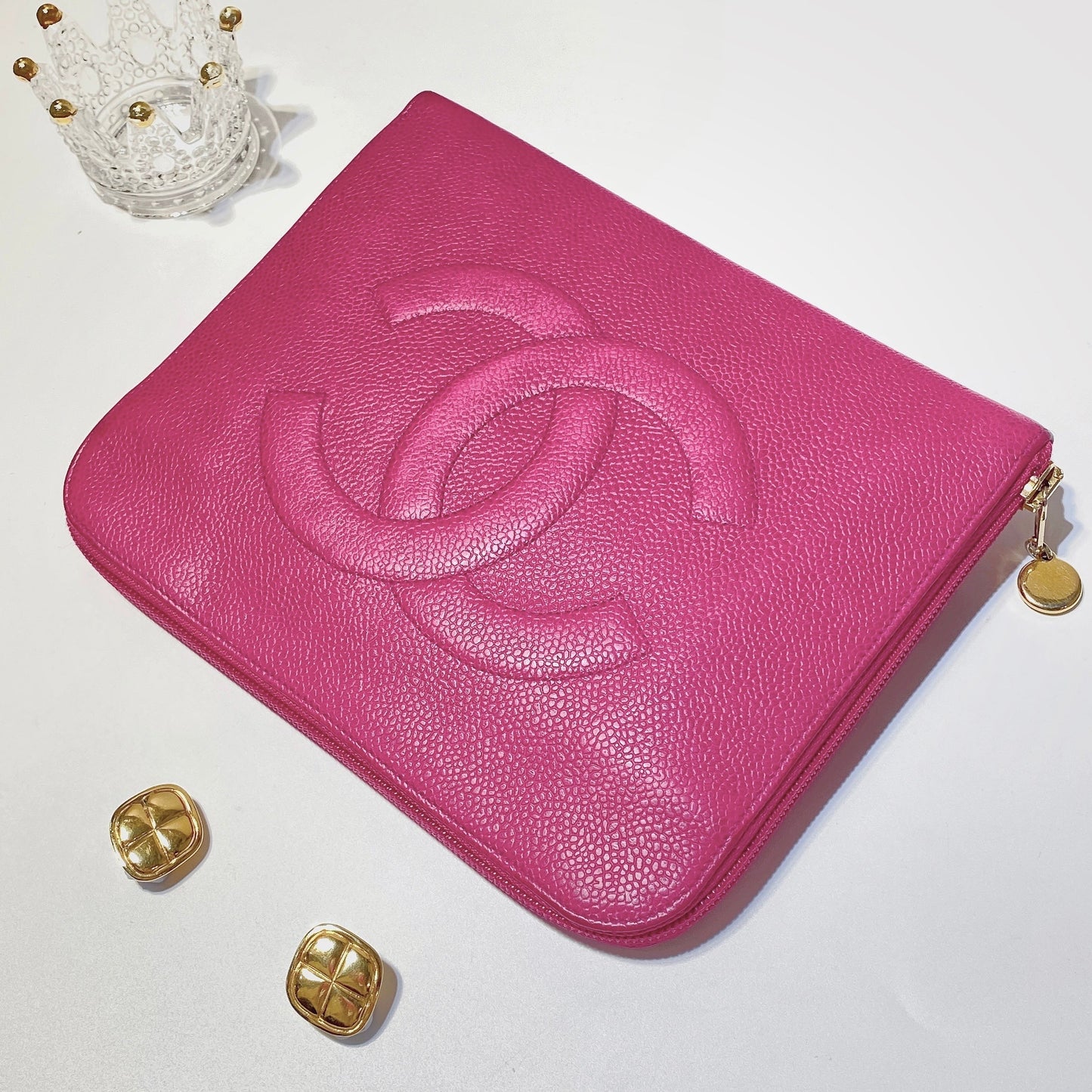 No.2828-Chanel Vintage Caviar Clutch