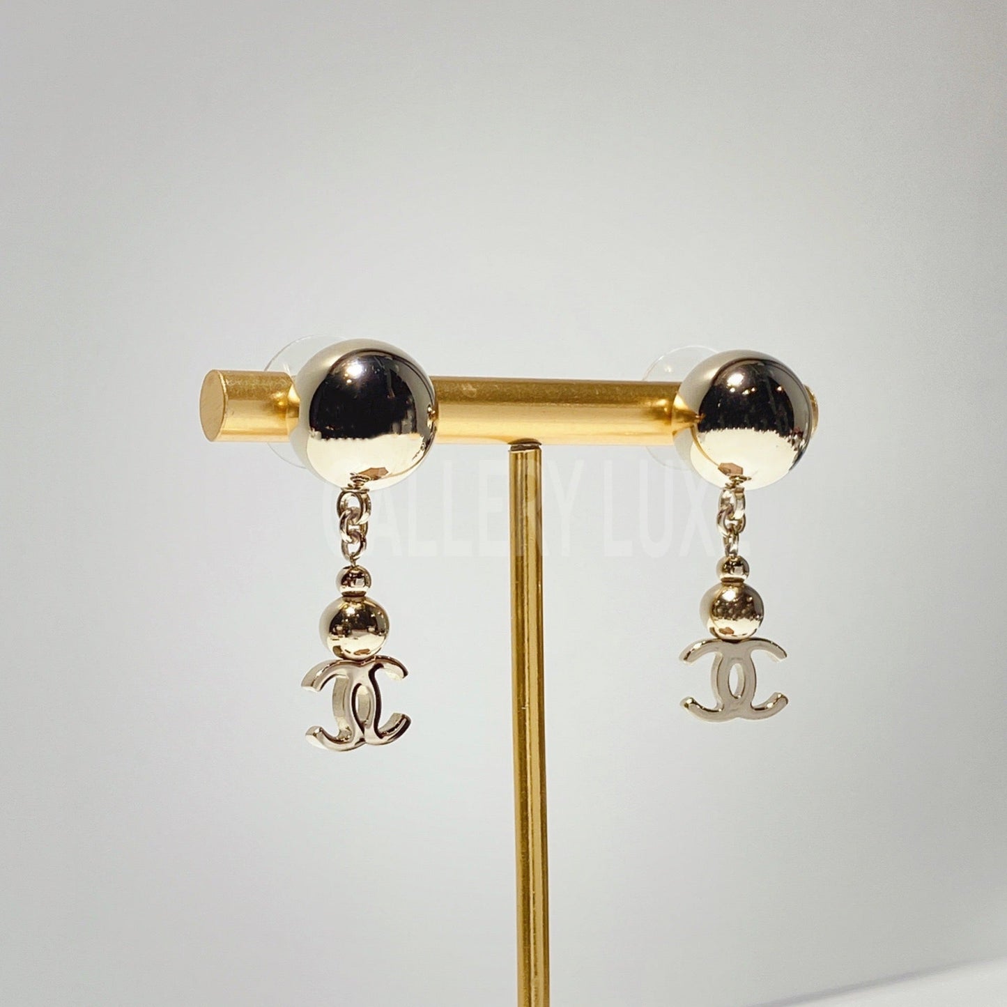 No.3147-Chanel Gold Metal Drop Coco Mark Earrings
