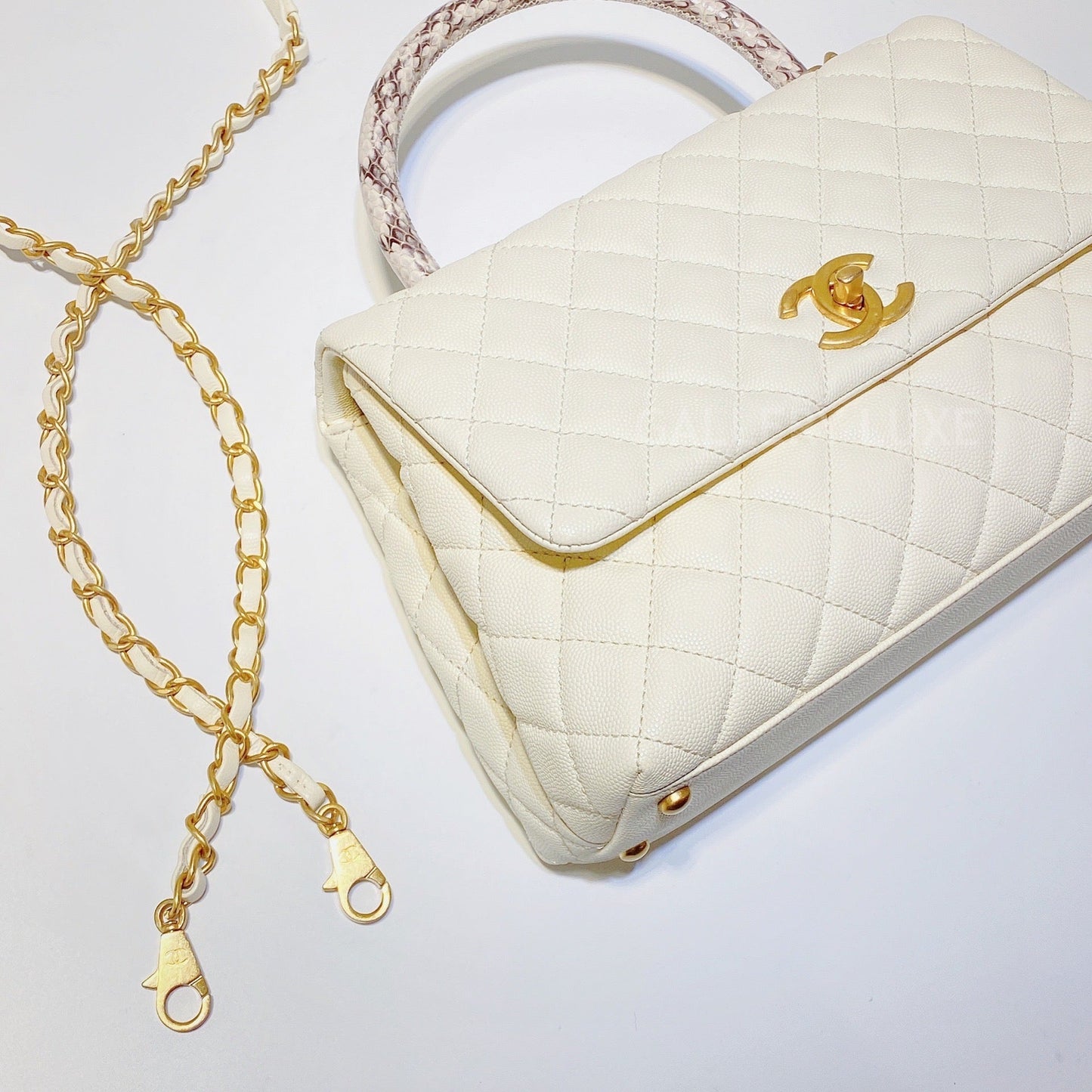 No.2843-Chanel Medium Elaphe Coco Handle