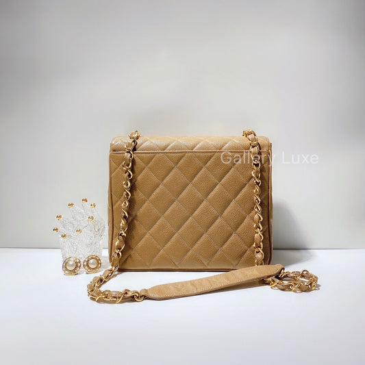 No.2545-Chanel Vintage Caviar Turn Lock Flap Bag