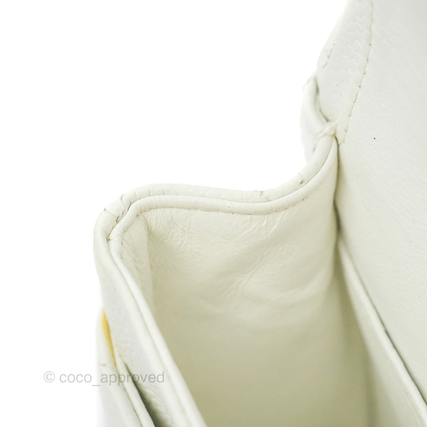 Chanel Quilted M/L Medium Double Flap White Caviar Silver Hardware