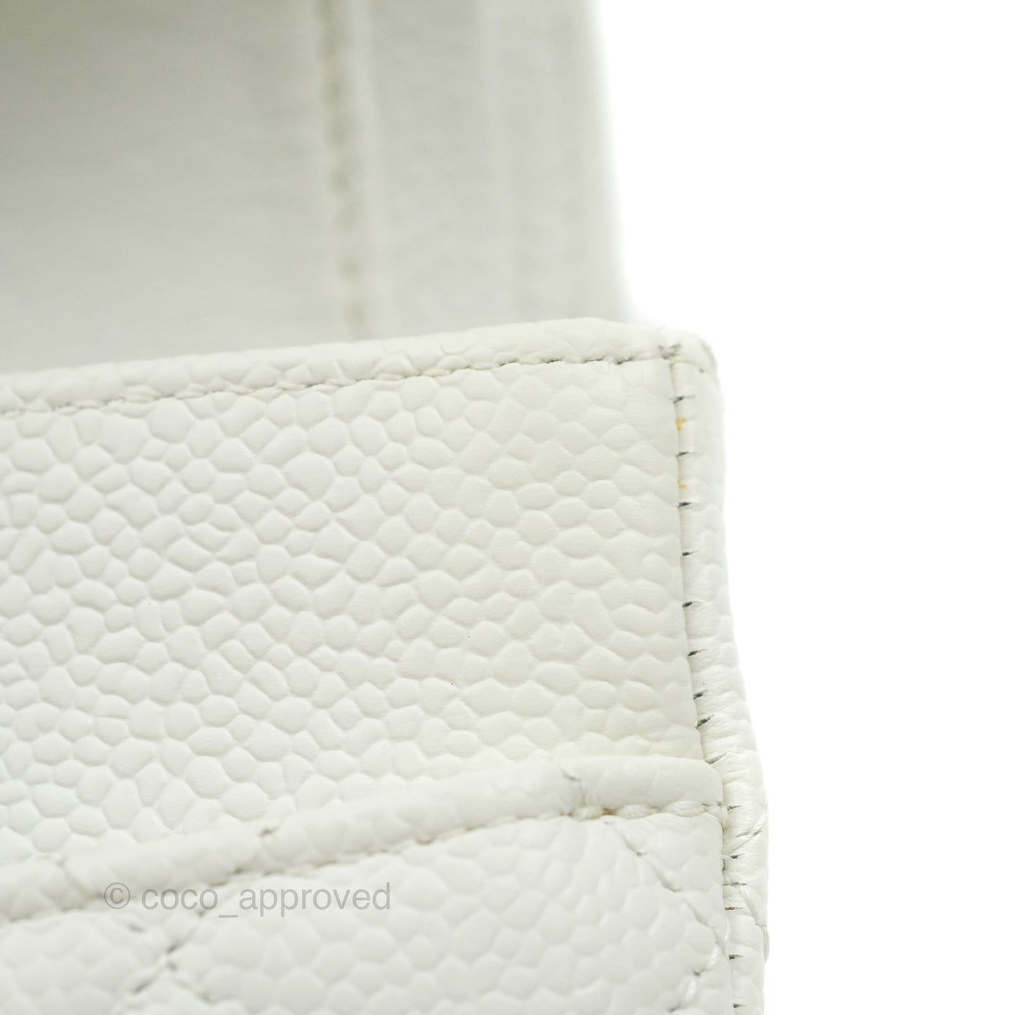 Chanel Quilted M/L Medium Double Flap White Caviar Silver Hardware