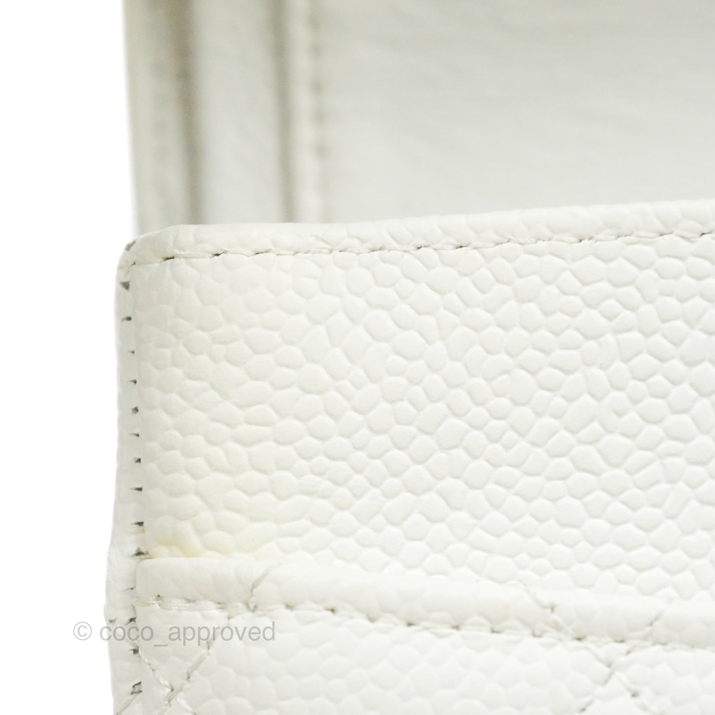 Chanel Quilted M/L Medium Double Flap White Caviar Silver Hardware