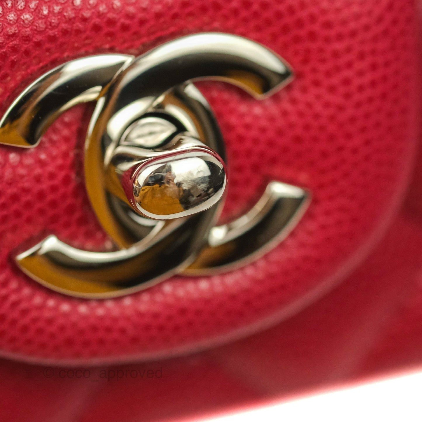 Chanel Quilted Mini Rectangular Flap Cherry Red Caviar Silver Hardware 18B
