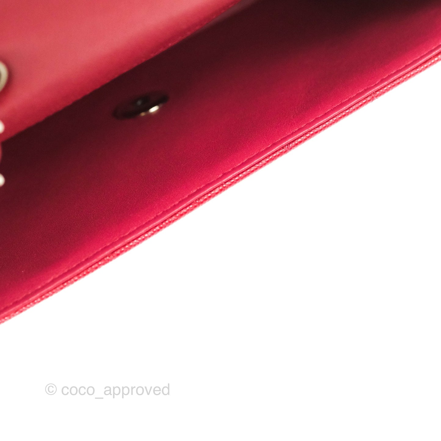 Chanel Quilted Mini Rectangular Flap Cherry Red Caviar Silver Hardware 18B