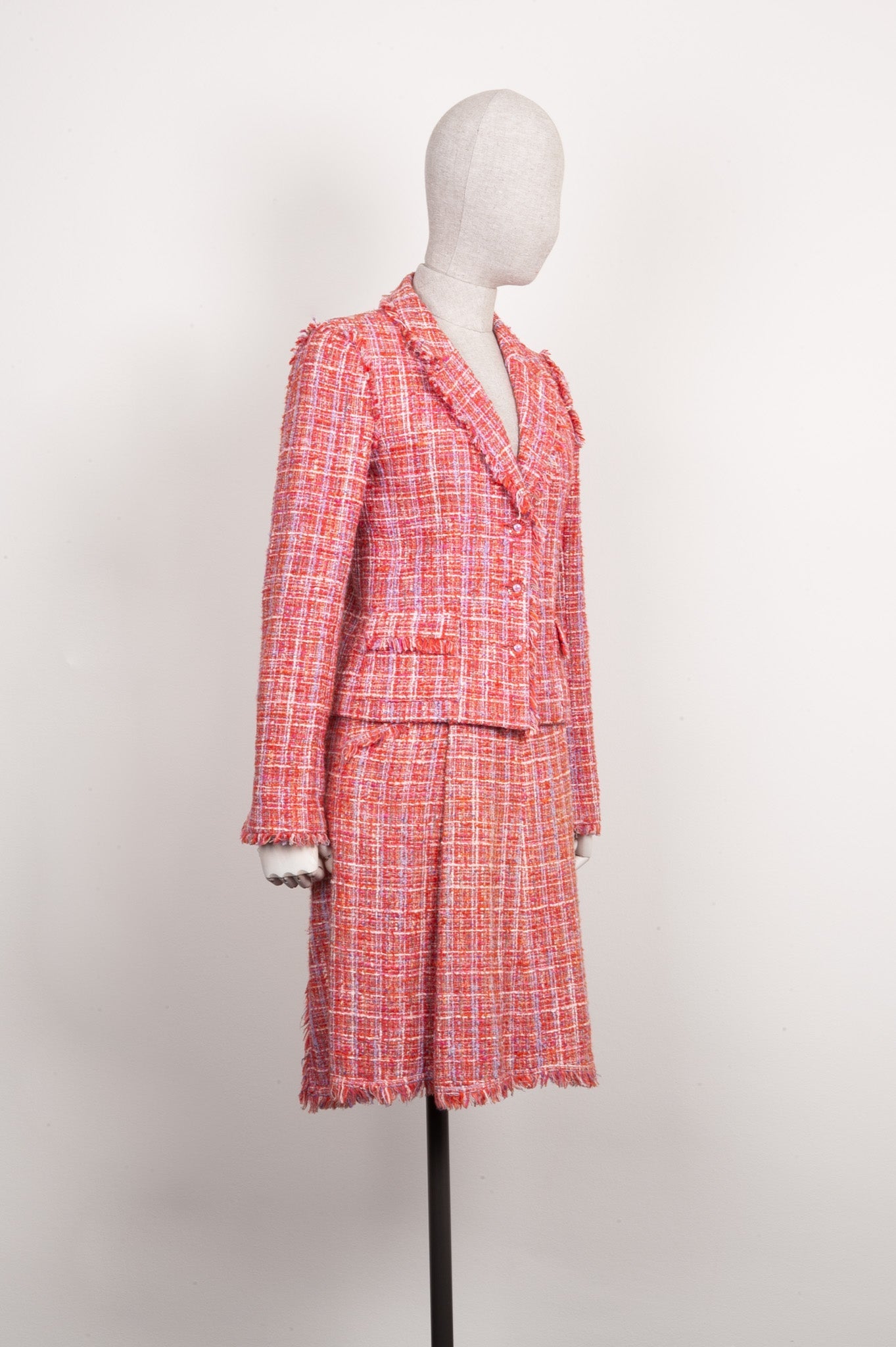 CHANEL Tweed Jacket Red
