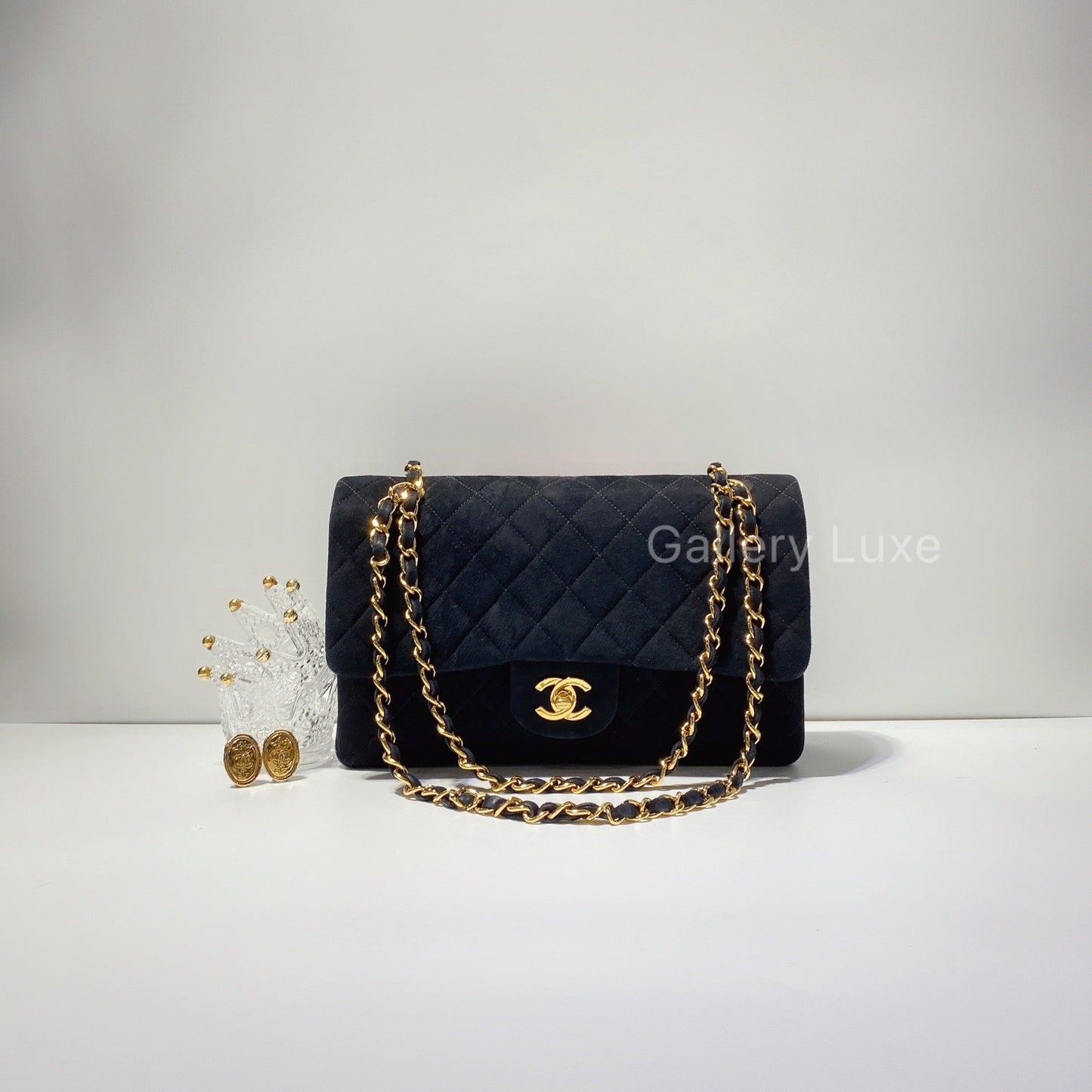 No.2551-Chanel Vintage Suede Classic Flap Bag 25cm