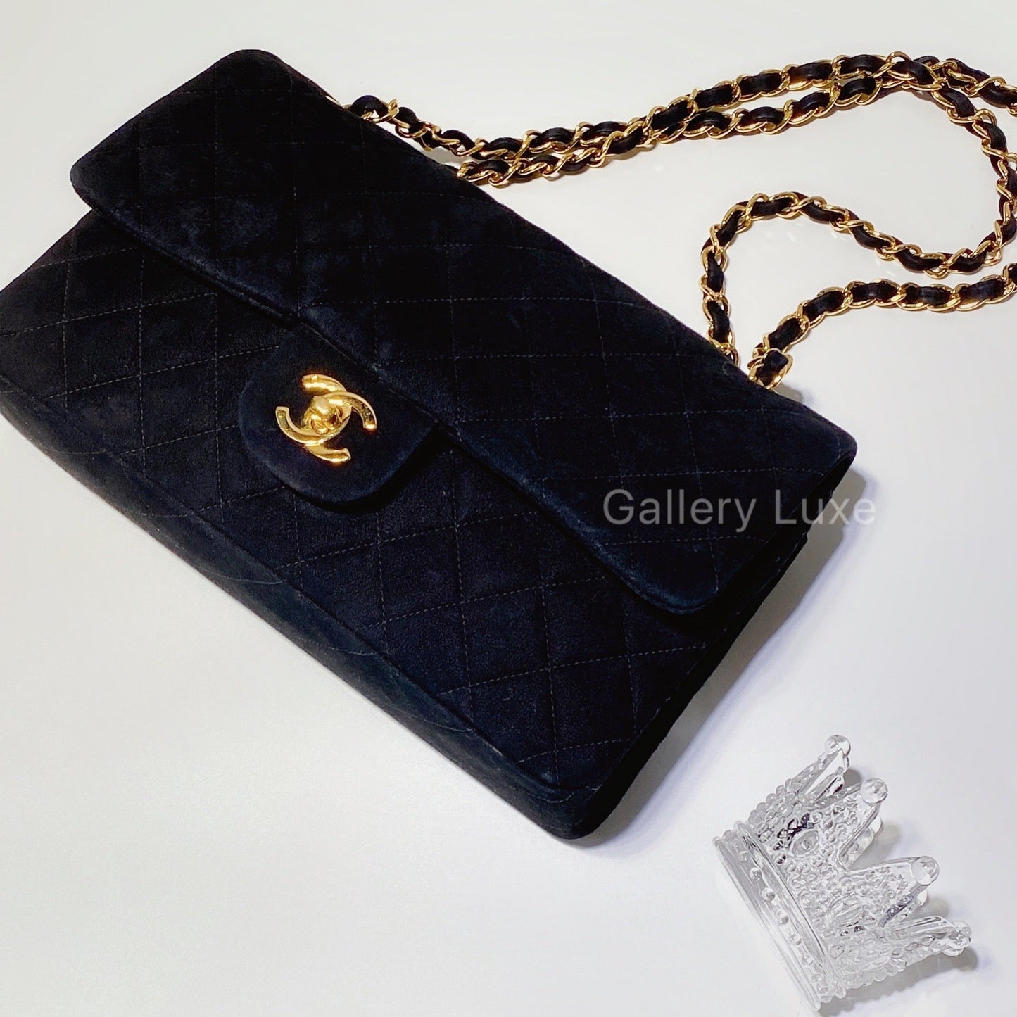 No.2551-Chanel Vintage Suede Classic Flap Bag 25cm