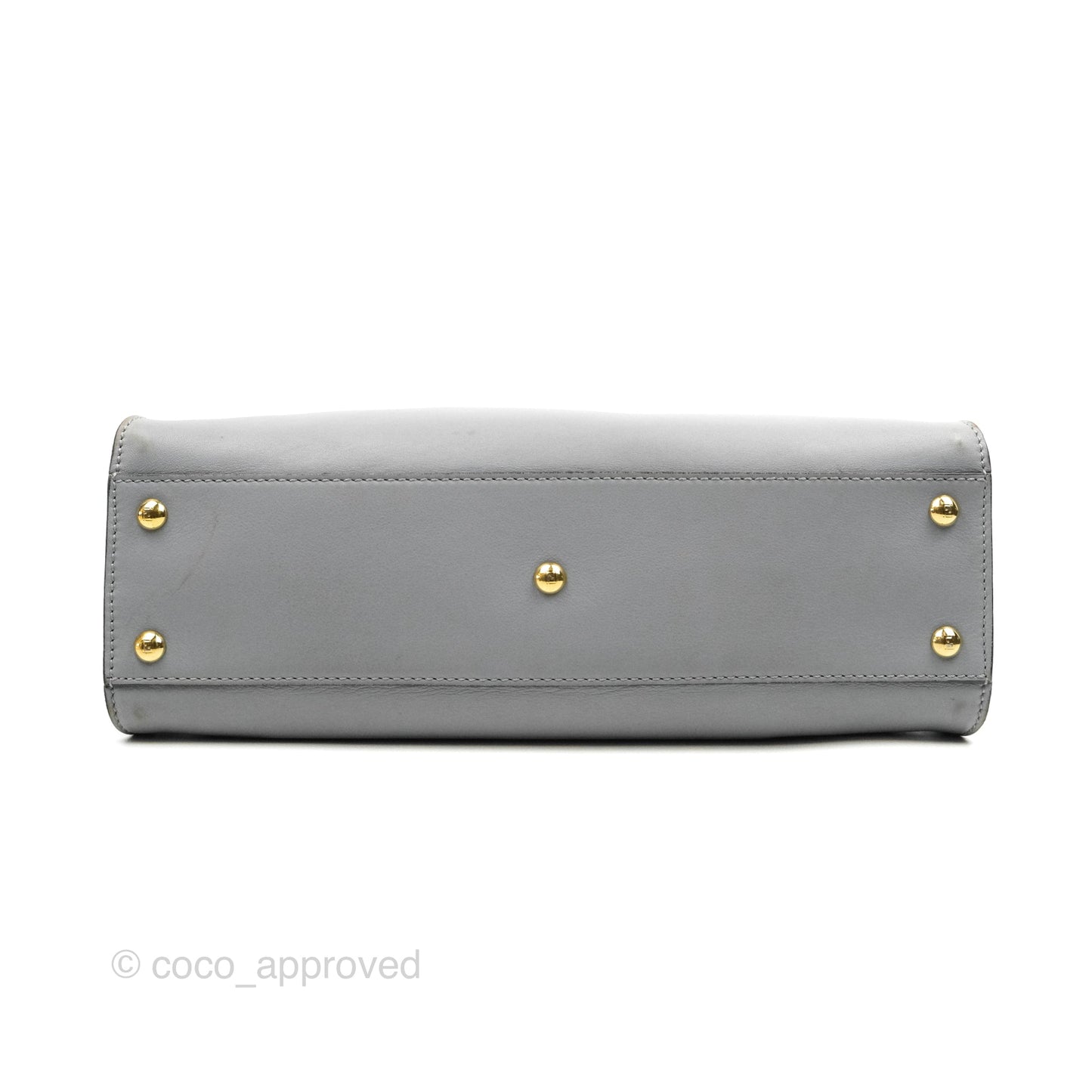 Fendi Peekaboo Medium Light Grey Blue Gold Hardware