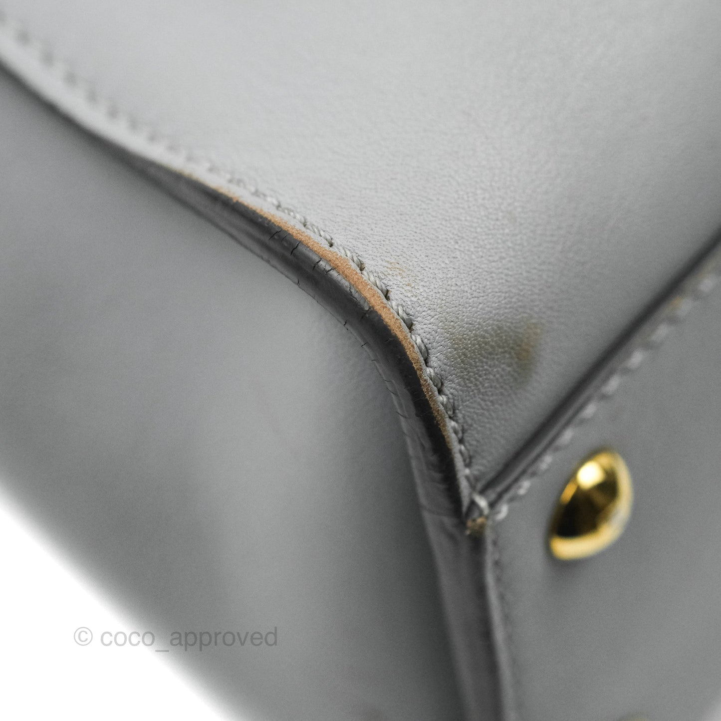Fendi Peekaboo Medium Light Grey Blue Gold Hardware