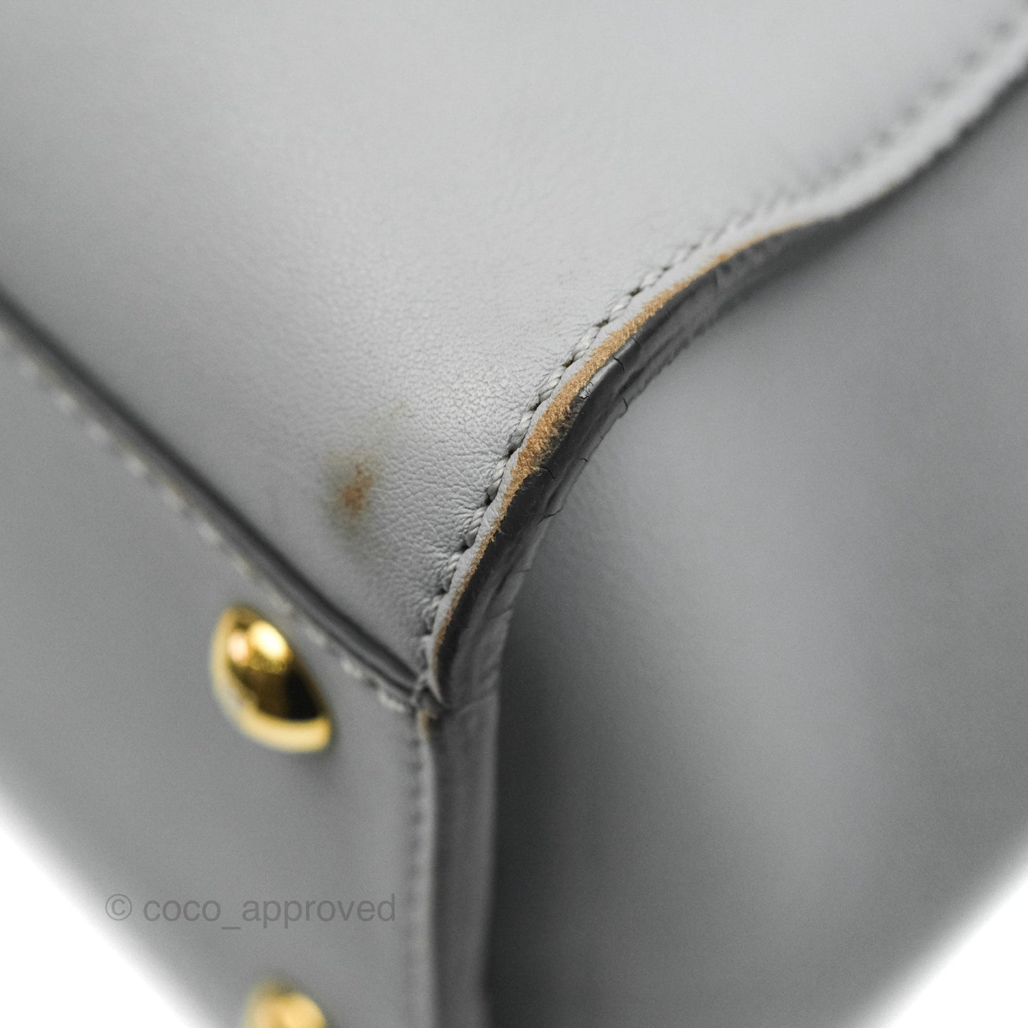 Fendi Peekaboo Medium Light Grey Blue Gold Hardware