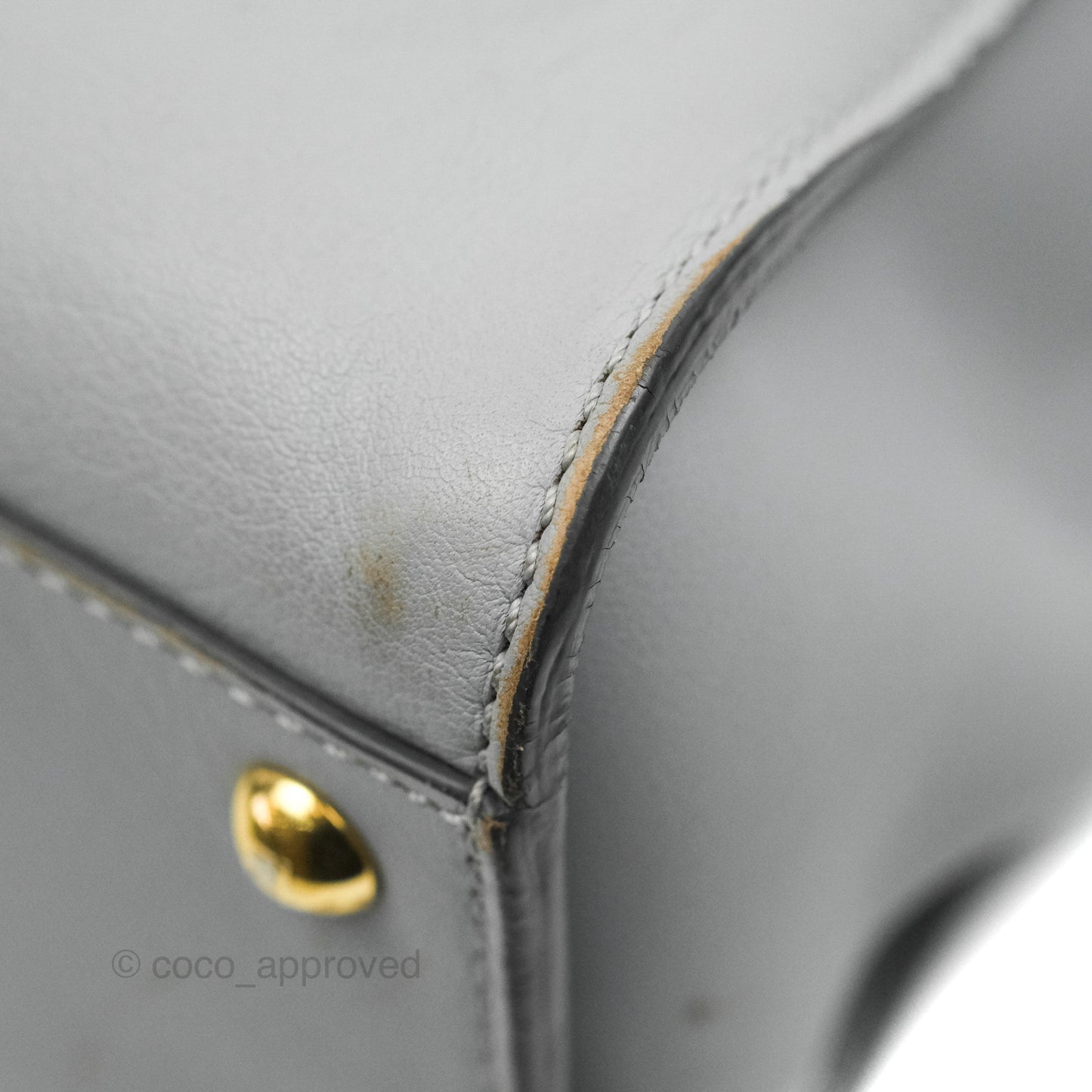 Fendi Peekaboo Medium Light Grey Blue Gold Hardware