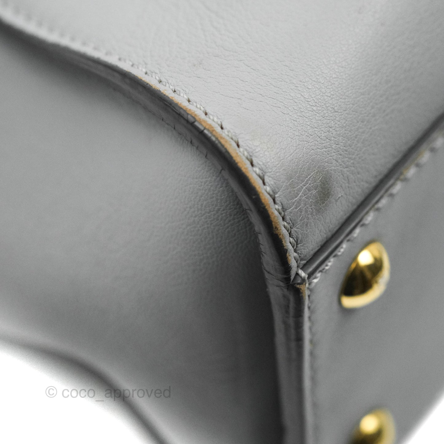 Fendi Peekaboo Medium Light Grey Blue Gold Hardware
