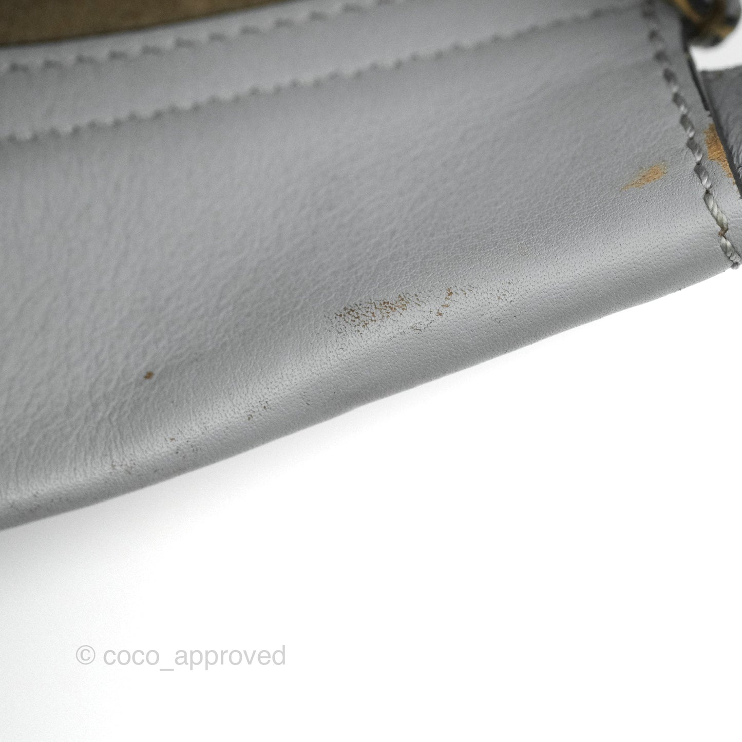 Fendi Peekaboo Medium Light Grey Blue Gold Hardware