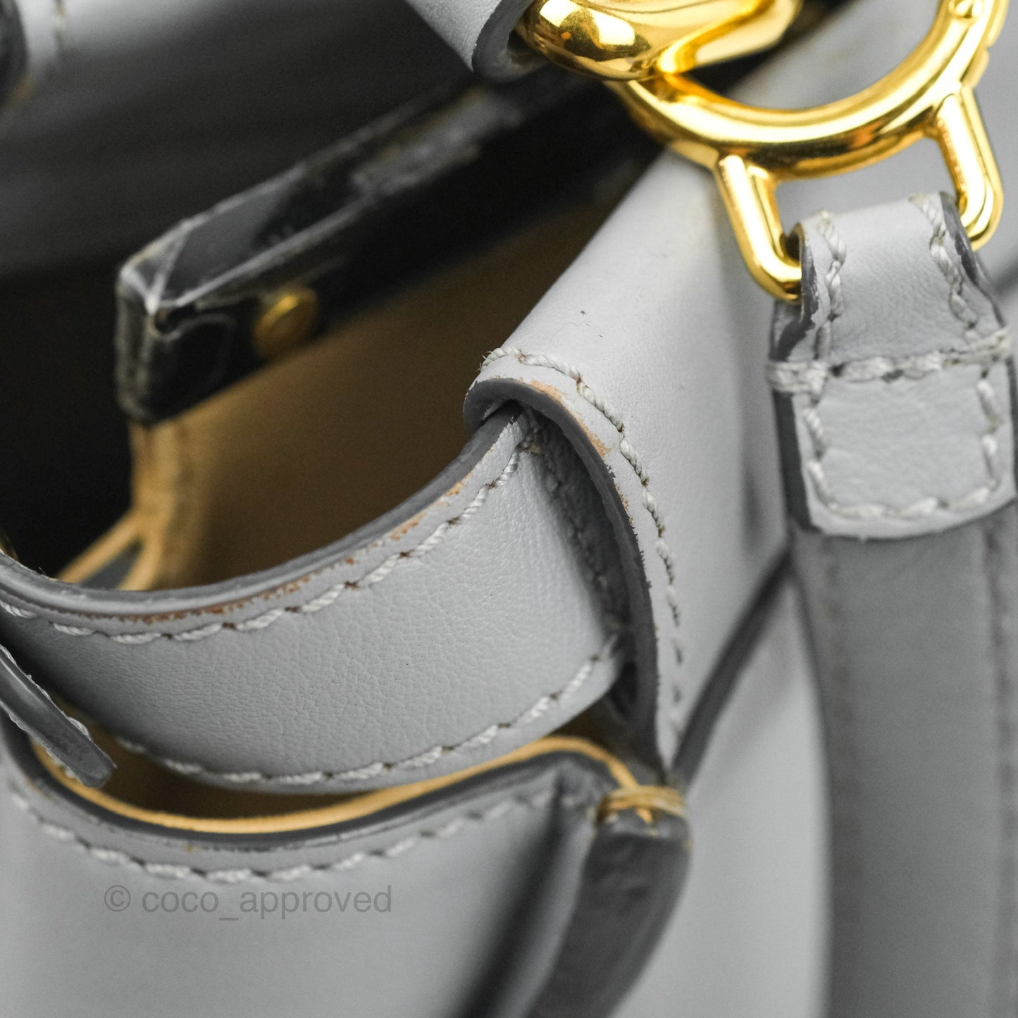 Fendi Peekaboo Medium Light Grey Blue Gold Hardware