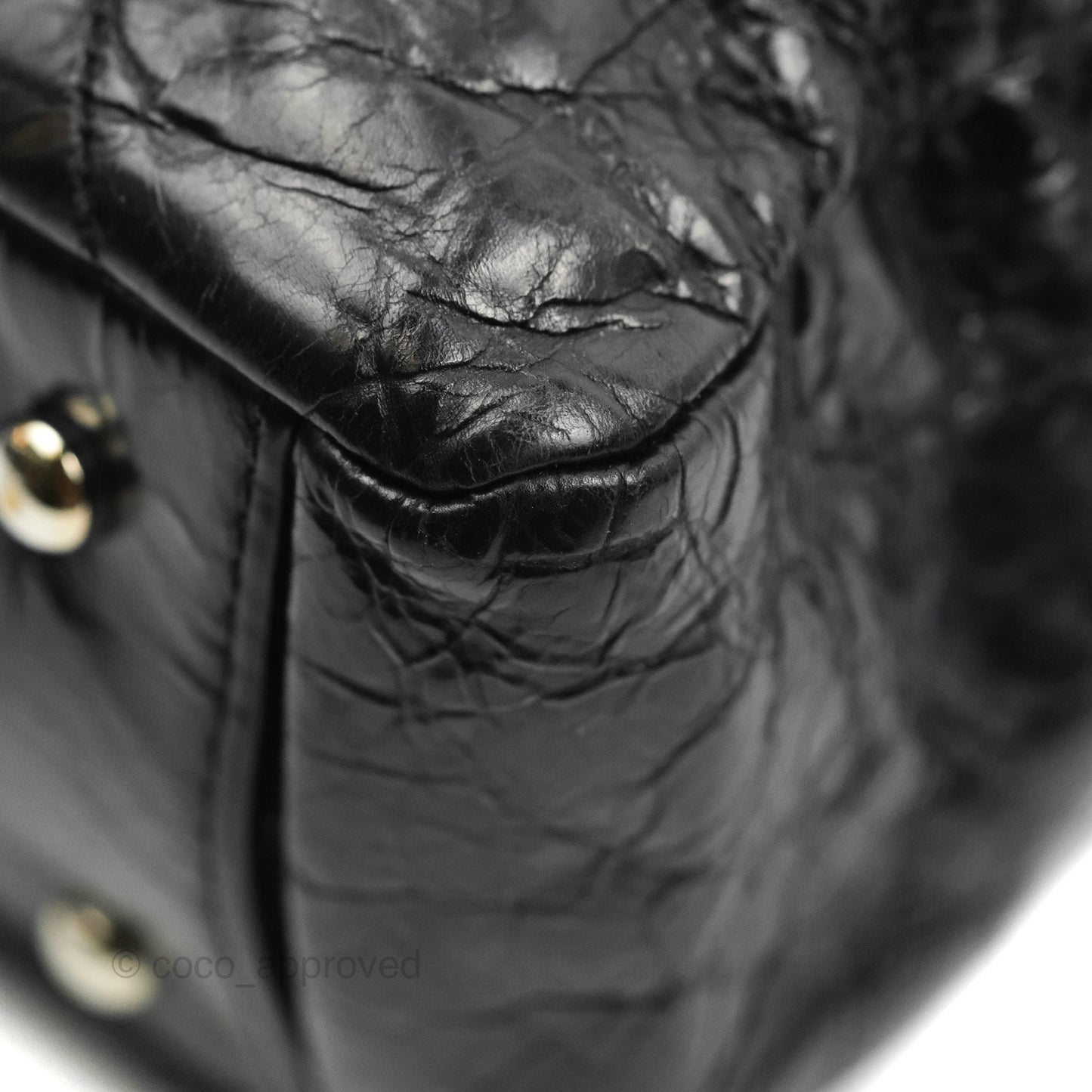 Chanel Black Glazed Calfskin & Tweed Bowling Bag Silver Hardware