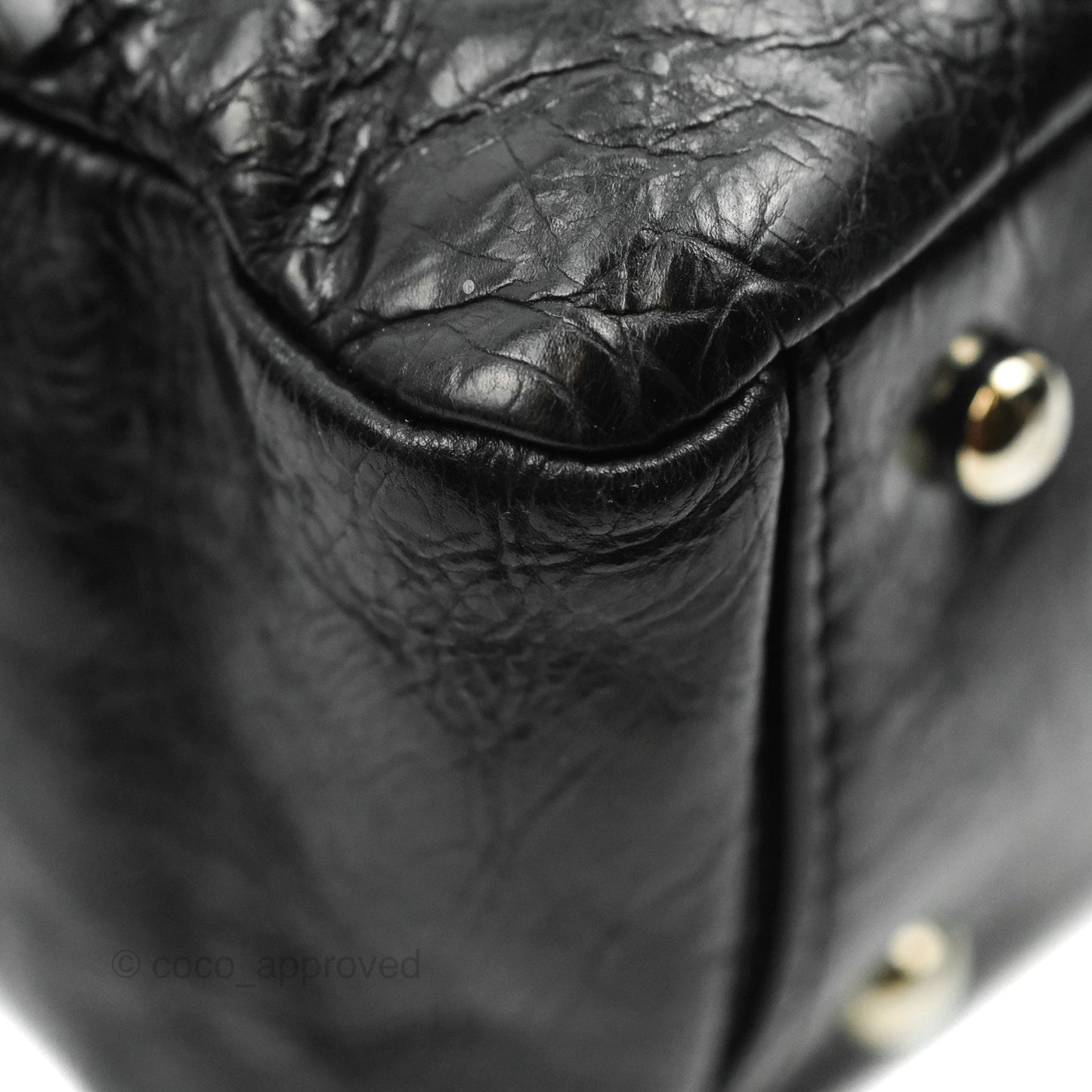 Chanel Black Glazed Calfskin & Tweed Bowling Bag Silver Hardware