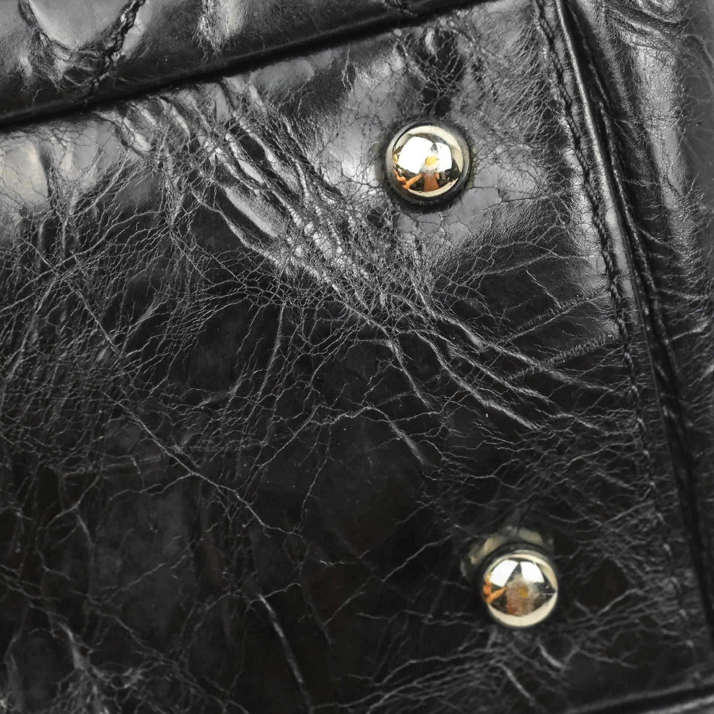 Chanel Black Glazed Calfskin & Tweed Bowling Bag Silver Hardware