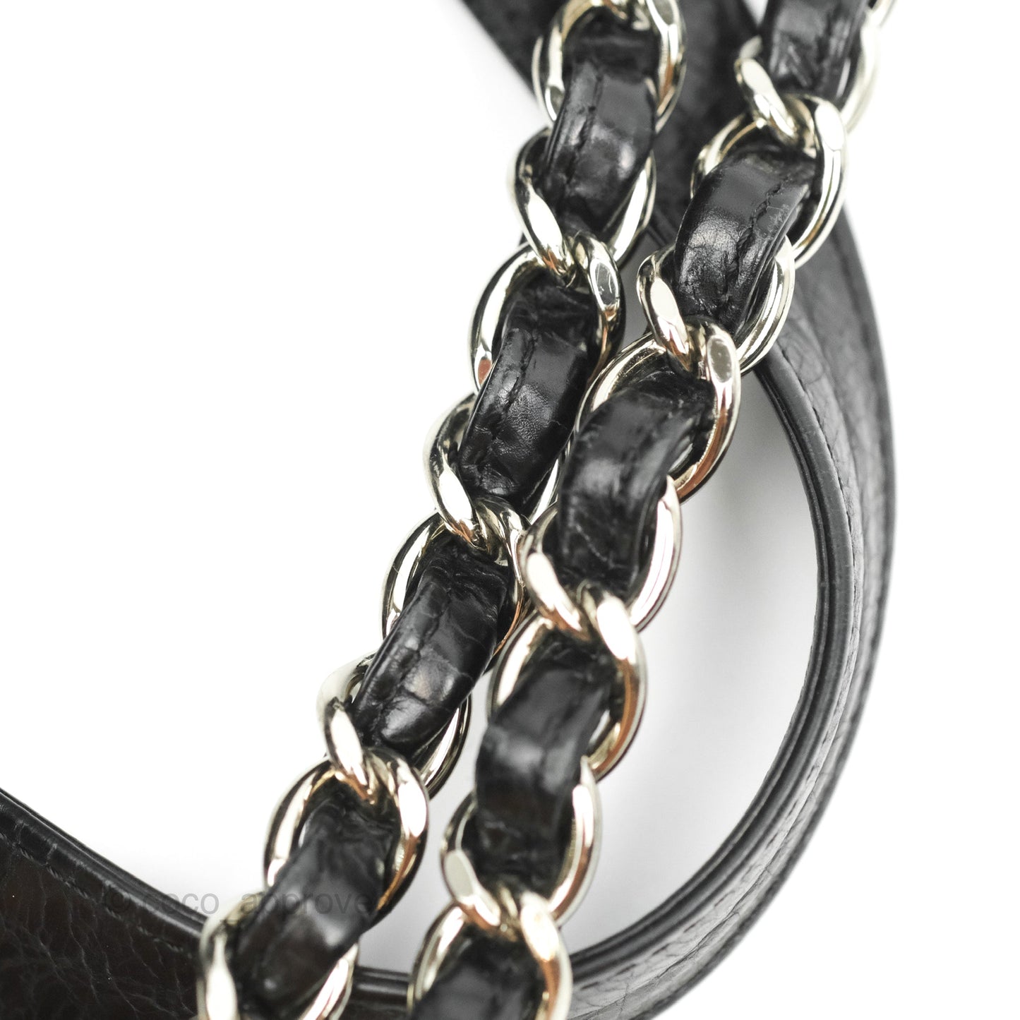Chanel Black Glazed Calfskin & Tweed Bowling Bag Silver Hardware