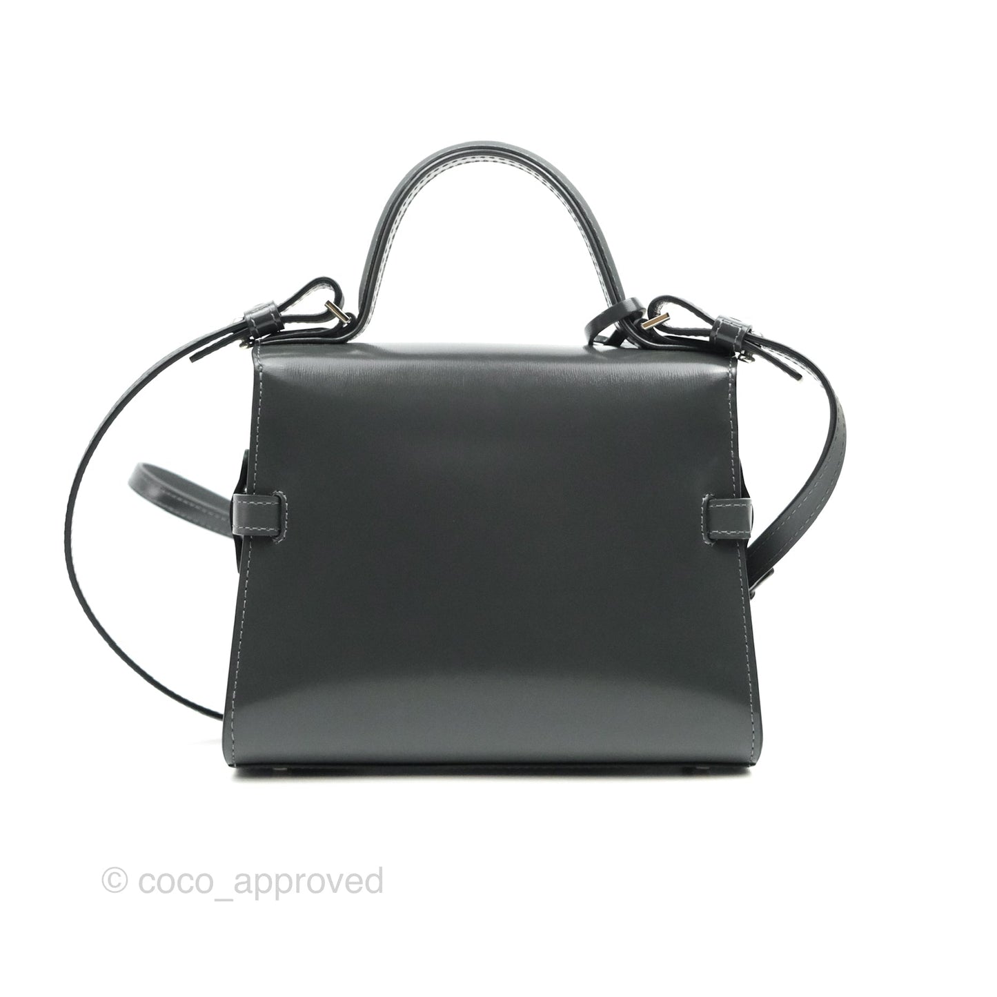 Delvaux Tempete Mini Grey Box Calfskin Silver Hardware