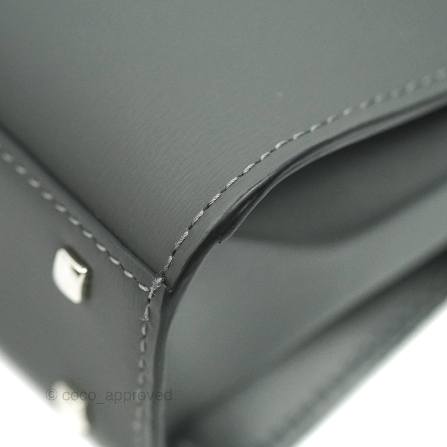 Delvaux Tempete Mini Grey Box Calfskin Silver Hardware