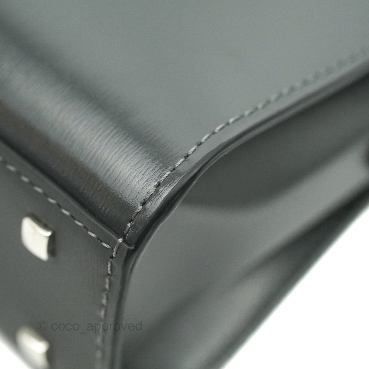 Delvaux Tempete Mini Grey Box Calfskin Silver Hardware