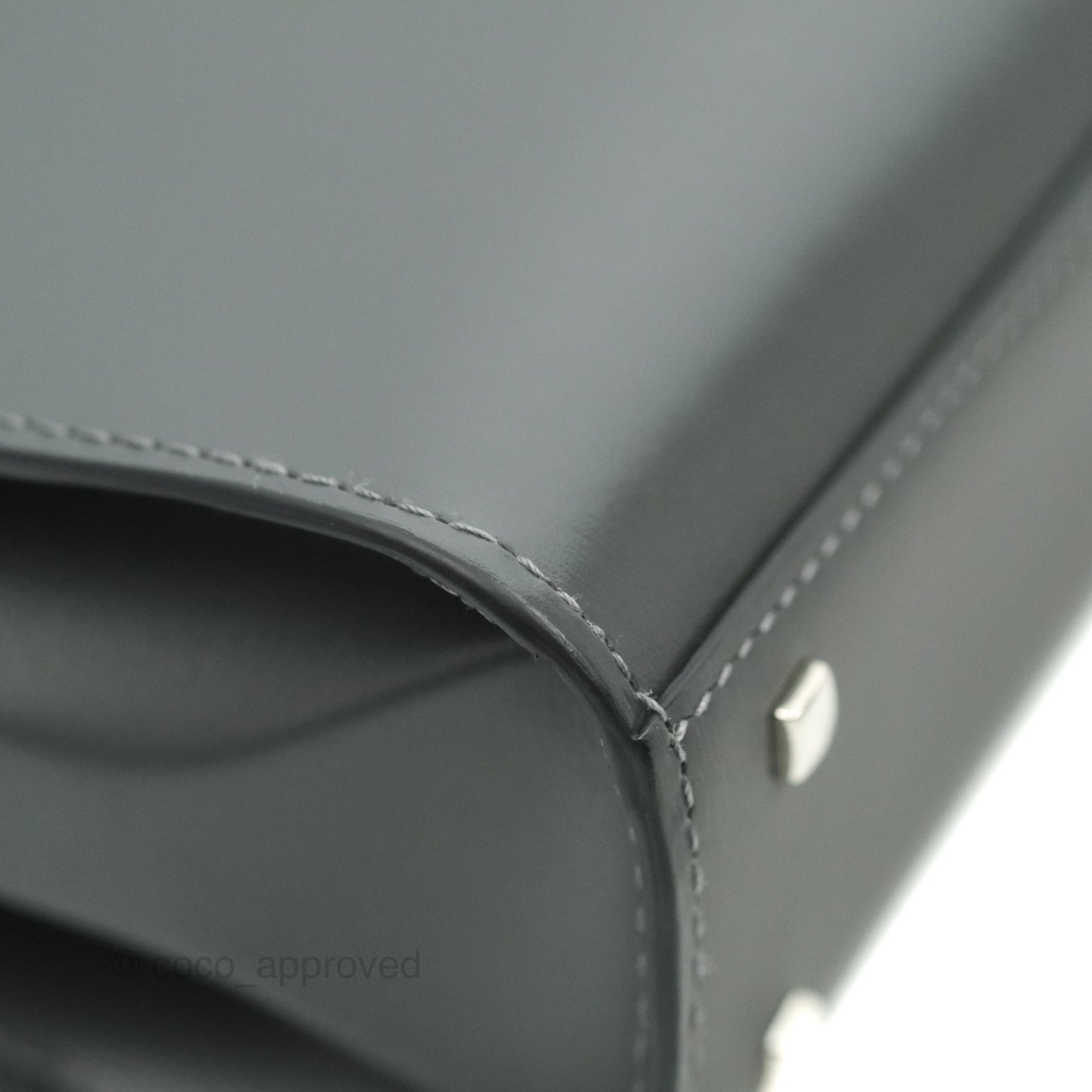 Delvaux Tempete Mini Grey Box Calfskin Silver Hardware