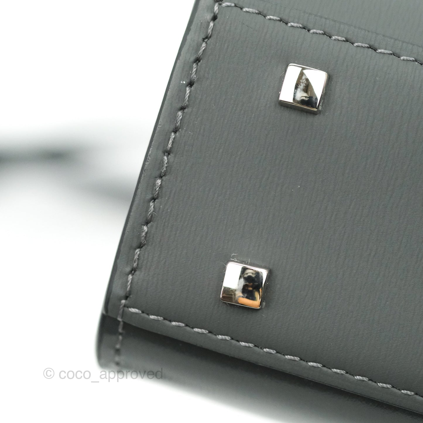 Delvaux Tempete Mini Grey Box Calfskin Silver Hardware