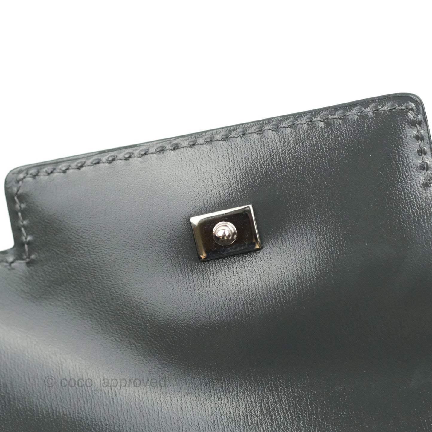 Delvaux Tempete Mini Grey Box Calfskin Silver Hardware