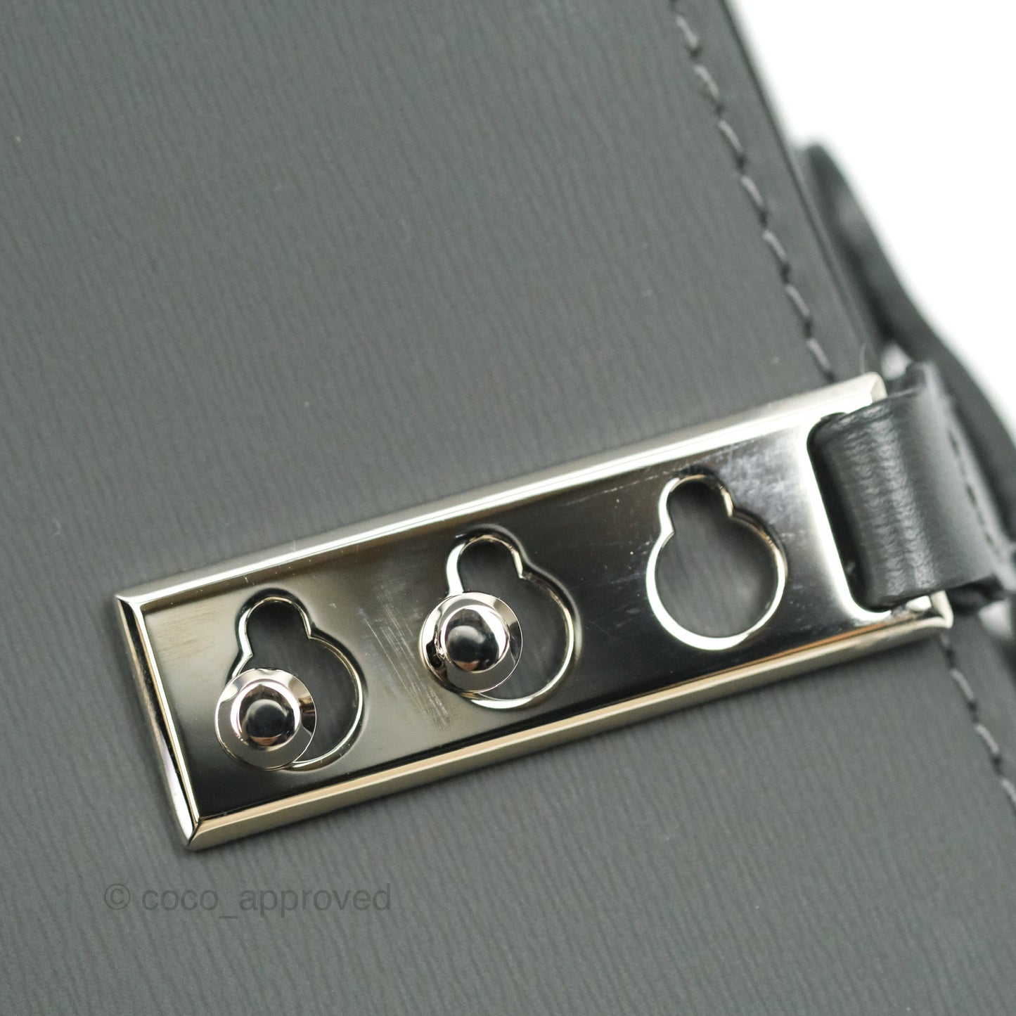 Delvaux Tempete Mini Grey Box Calfskin Silver Hardware