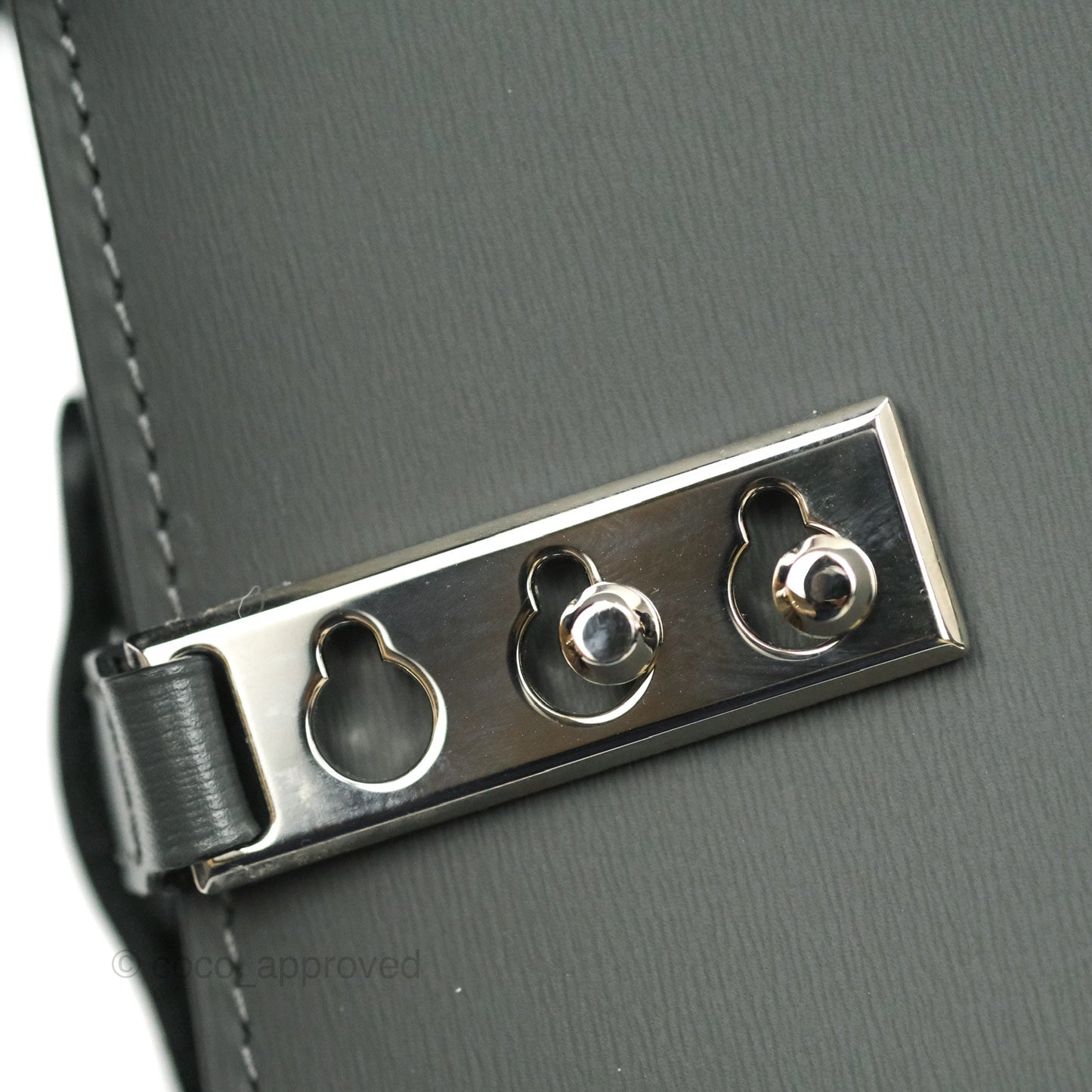 Delvaux Tempete Mini Grey Box Calfskin Silver Hardware