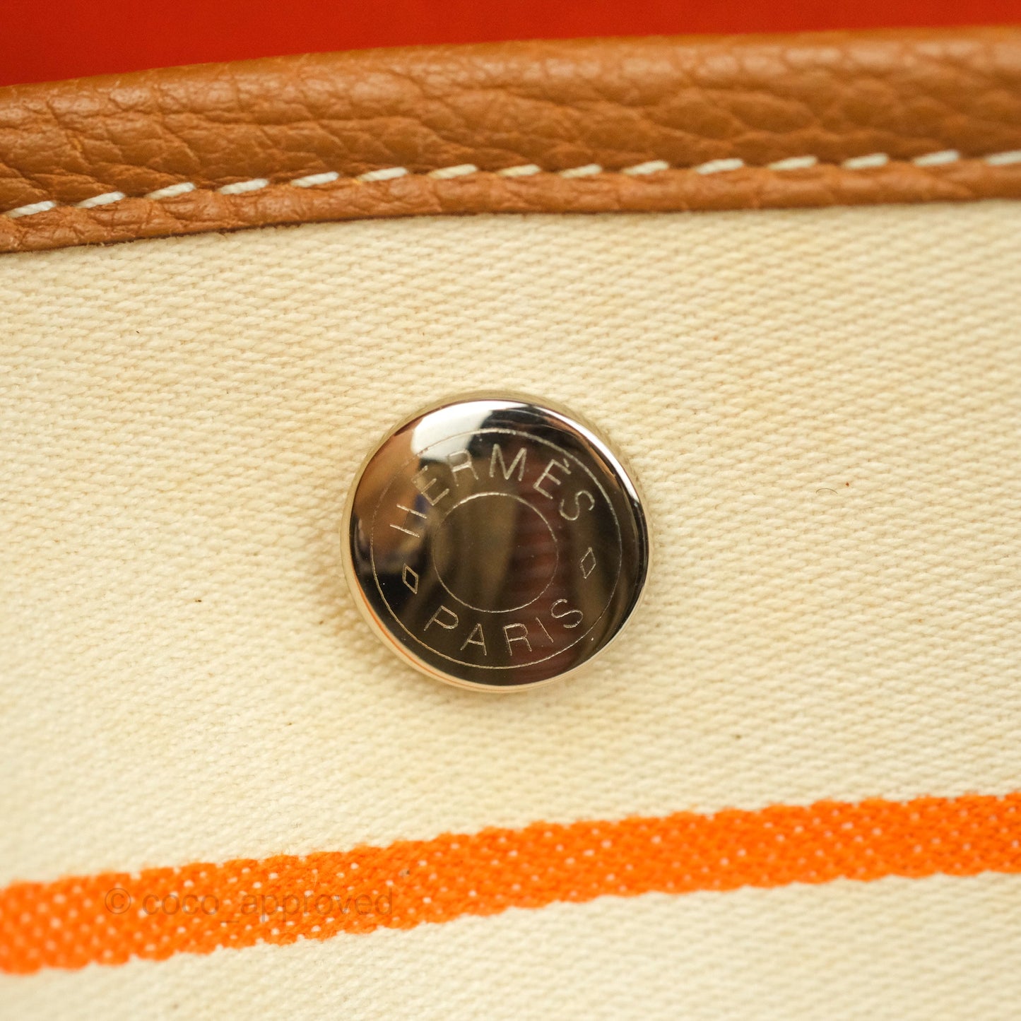 Hermes Garden Party 36 Fabric & Tan Clemence
