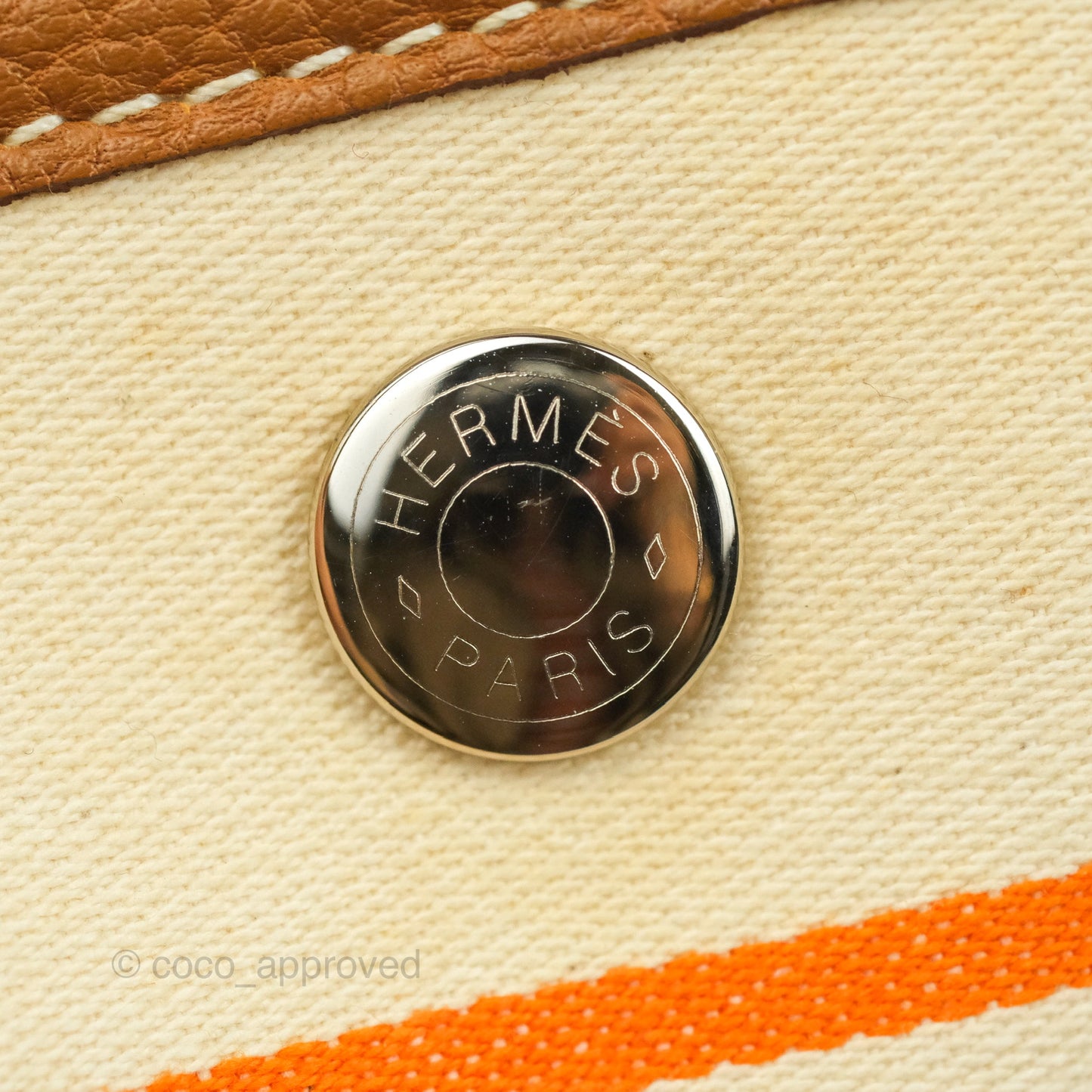 Hermes Garden Party 36 Fabric & Tan Clemence