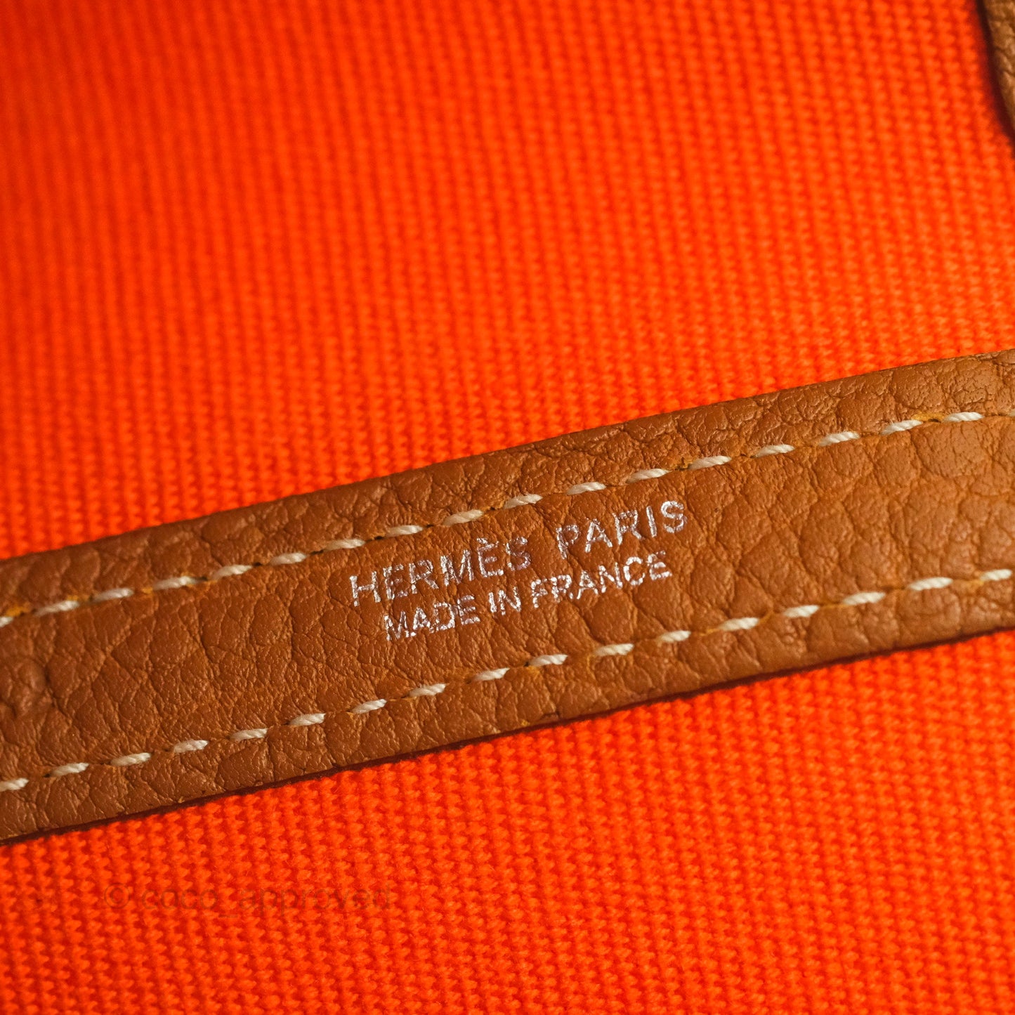 Hermes Garden Party 36 Fabric & Tan Clemence